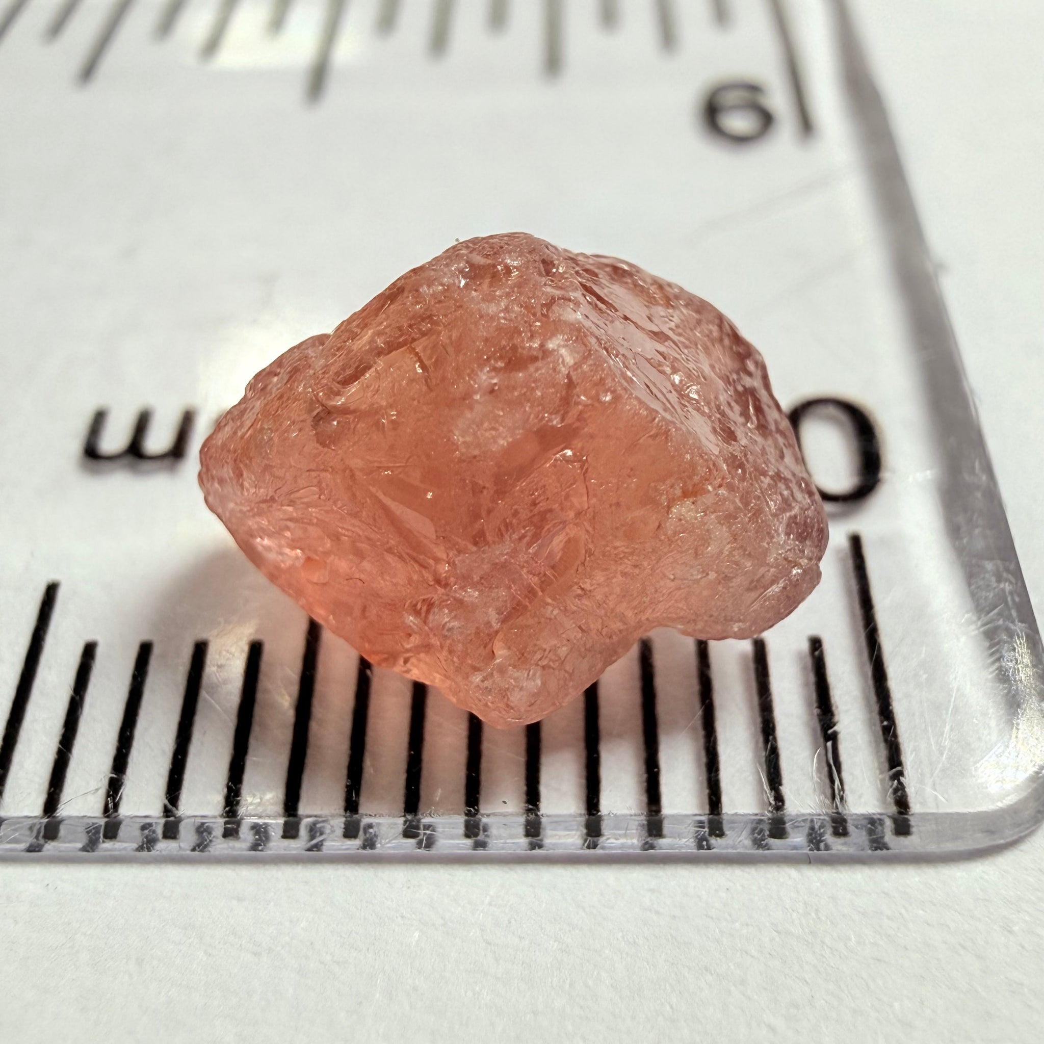 Umba Padparadscha Sapphire, 4.21ct, Umba Valley, Tanzania, Untreated Unheated, on the skin, going around 1mm in there is a crack that will come off on preform, rest vvs with a little bit of silk, see pics for crack markings