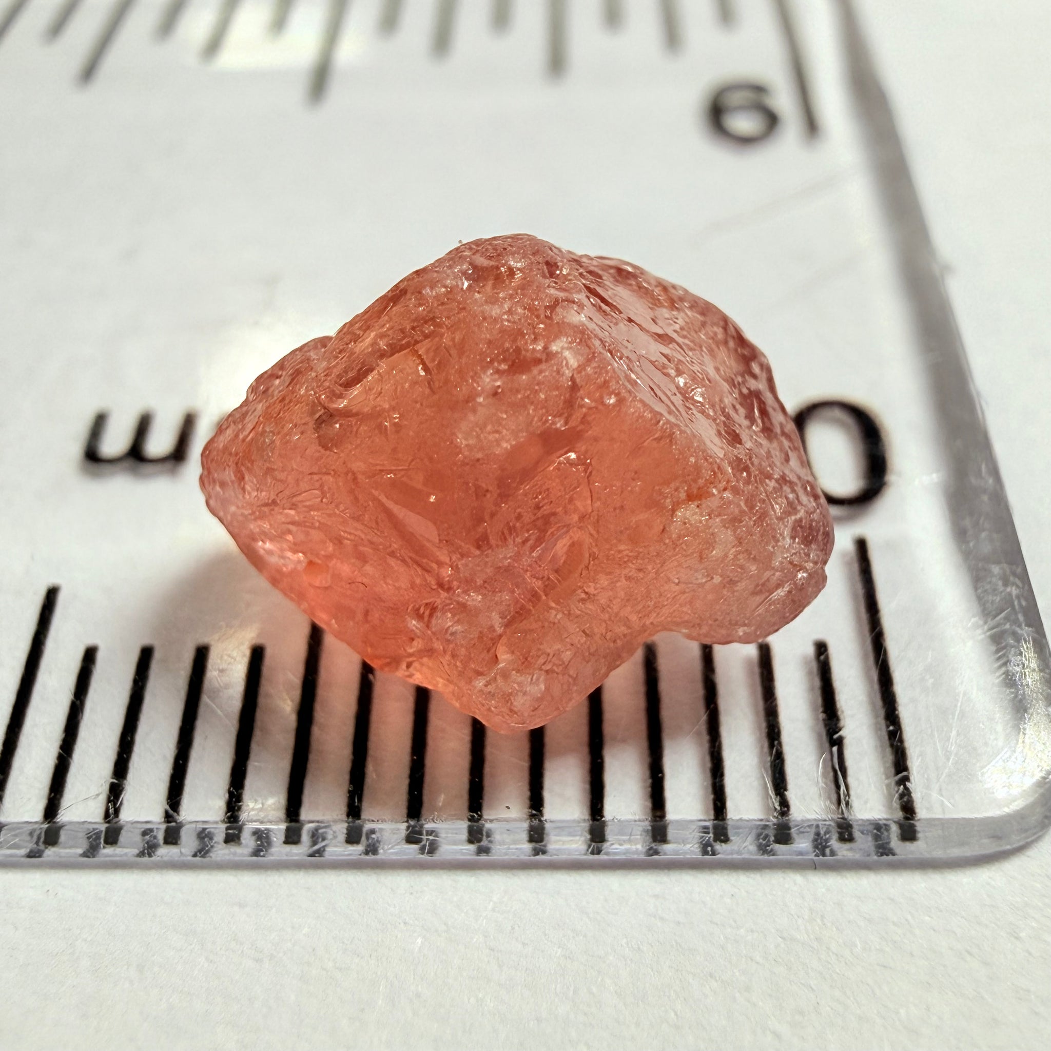 Umba Padparadscha Sapphire, 4.21ct, Umba Valley, Tanzania, Untreated Unheated, on the skin, going around 1mm in there is a crack that will come off on preform, rest vvs with a little bit of silk, see pics for crack markings