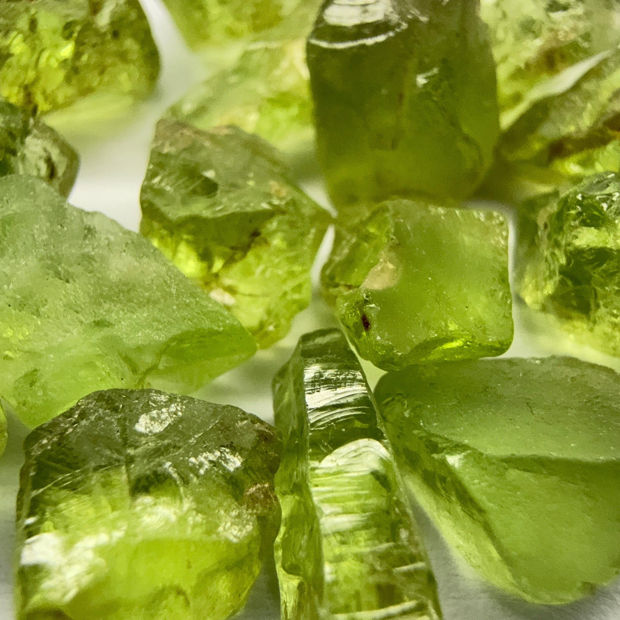 GoGo Peridot Lot, 35.83ct, Mined by the Wa GoGo tribe in Tanzania, Untreated Unheated, Bright Apple Green, 2.02ct-2.88ct, 15pcs, vs-si