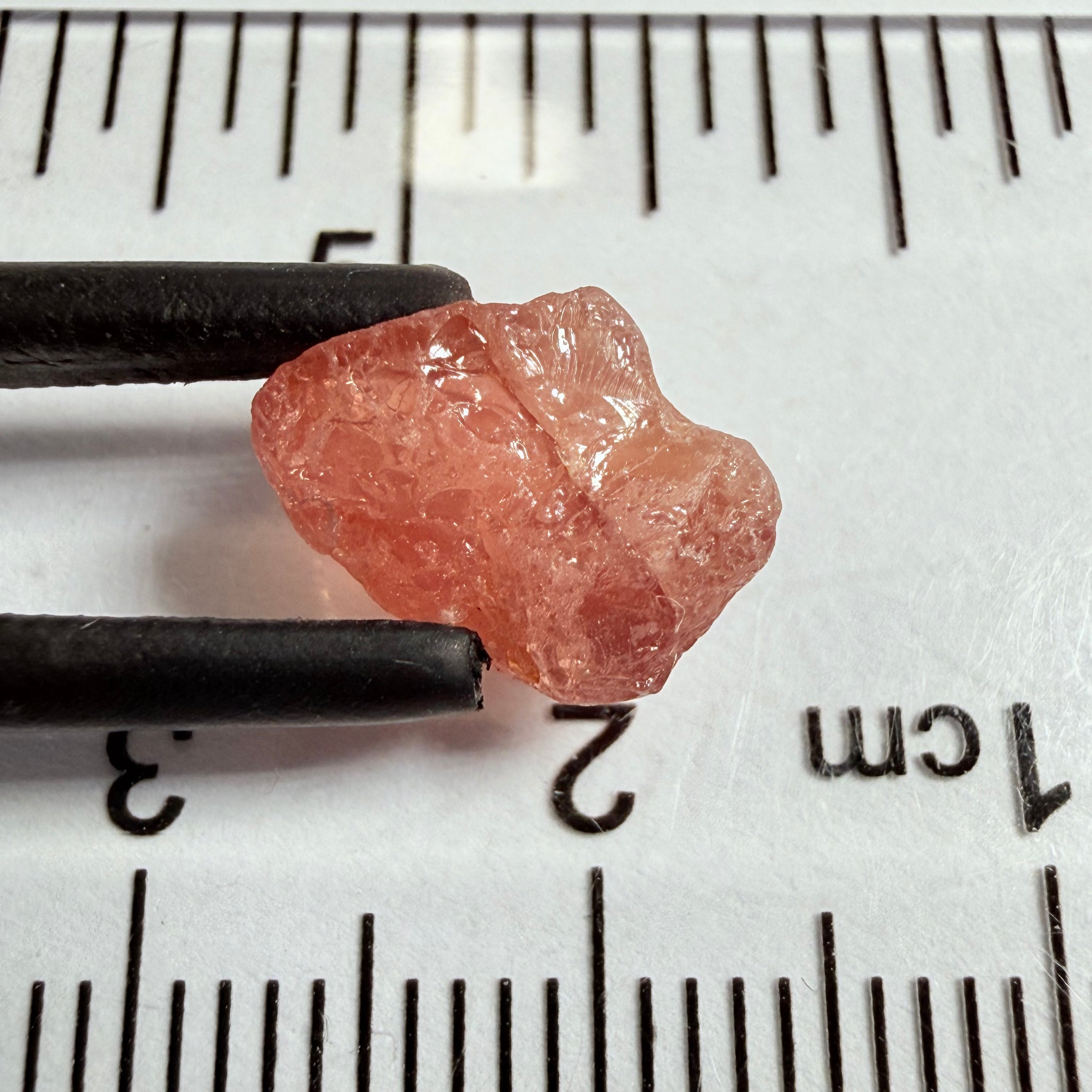 Umba Padparadscha Sapphire, 4.21ct, Umba Valley, Tanzania, Untreated Unheated, on the skin, going around 1mm in there is a crack that will come off on preform, rest vvs with a little bit of silk, see pics for crack markings