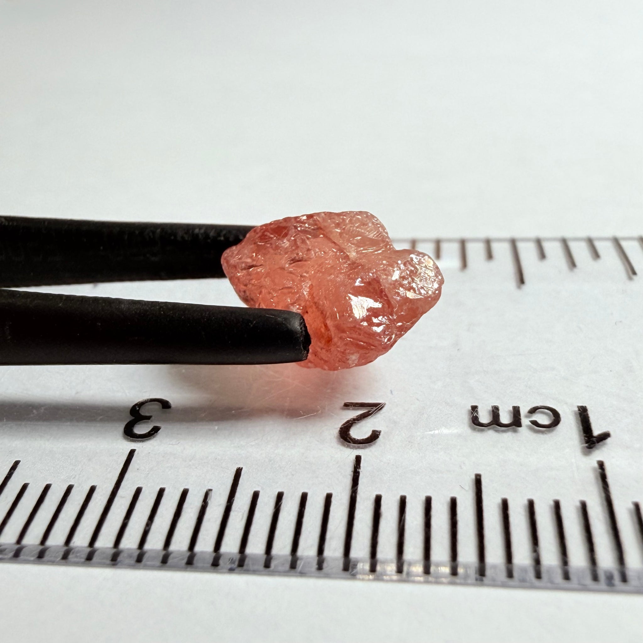 Umba Padparadscha Sapphire, 4.21ct, Umba Valley, Tanzania, Untreated Unheated, on the skin, going around 1mm in there is a crack that will come off on preform, rest vvs with a little bit of silk, see pics for crack markings