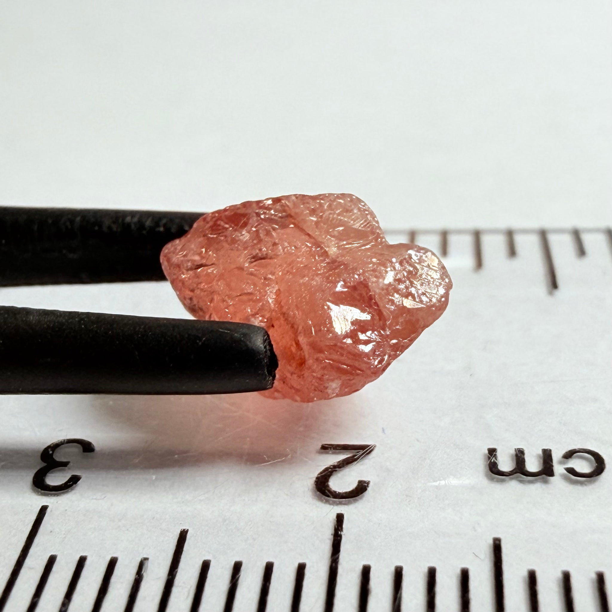 Umba Padparadscha Sapphire, 4.21ct, Umba Valley, Tanzania, Untreated Unheated, on the skin, going around 1mm in there is a crack that will come off on preform, rest vvs with a little bit of silk, see pics for crack markings