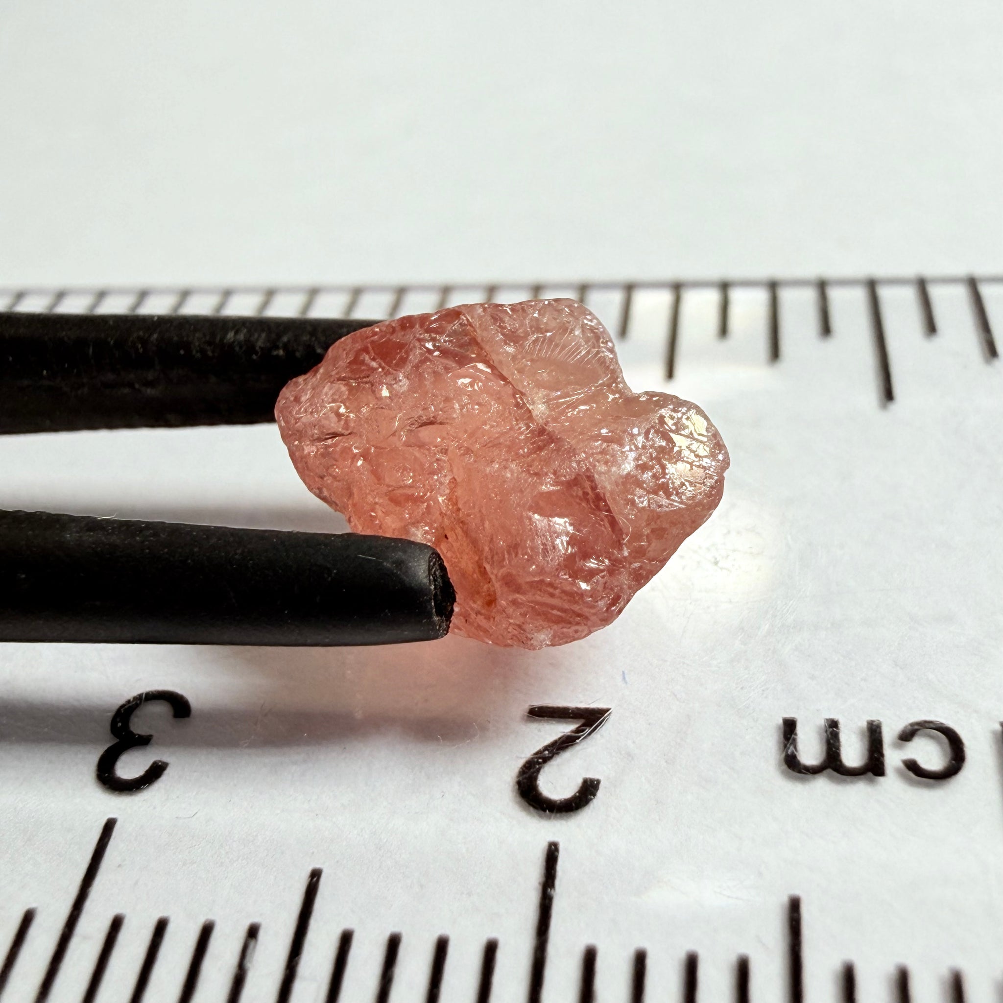 Umba Padparadscha Sapphire, 4.21ct, Umba Valley, Tanzania, Untreated Unheated, on the skin, going around 1mm in there is a crack that will come off on preform, rest vvs with a little bit of silk, see pics for crack markings