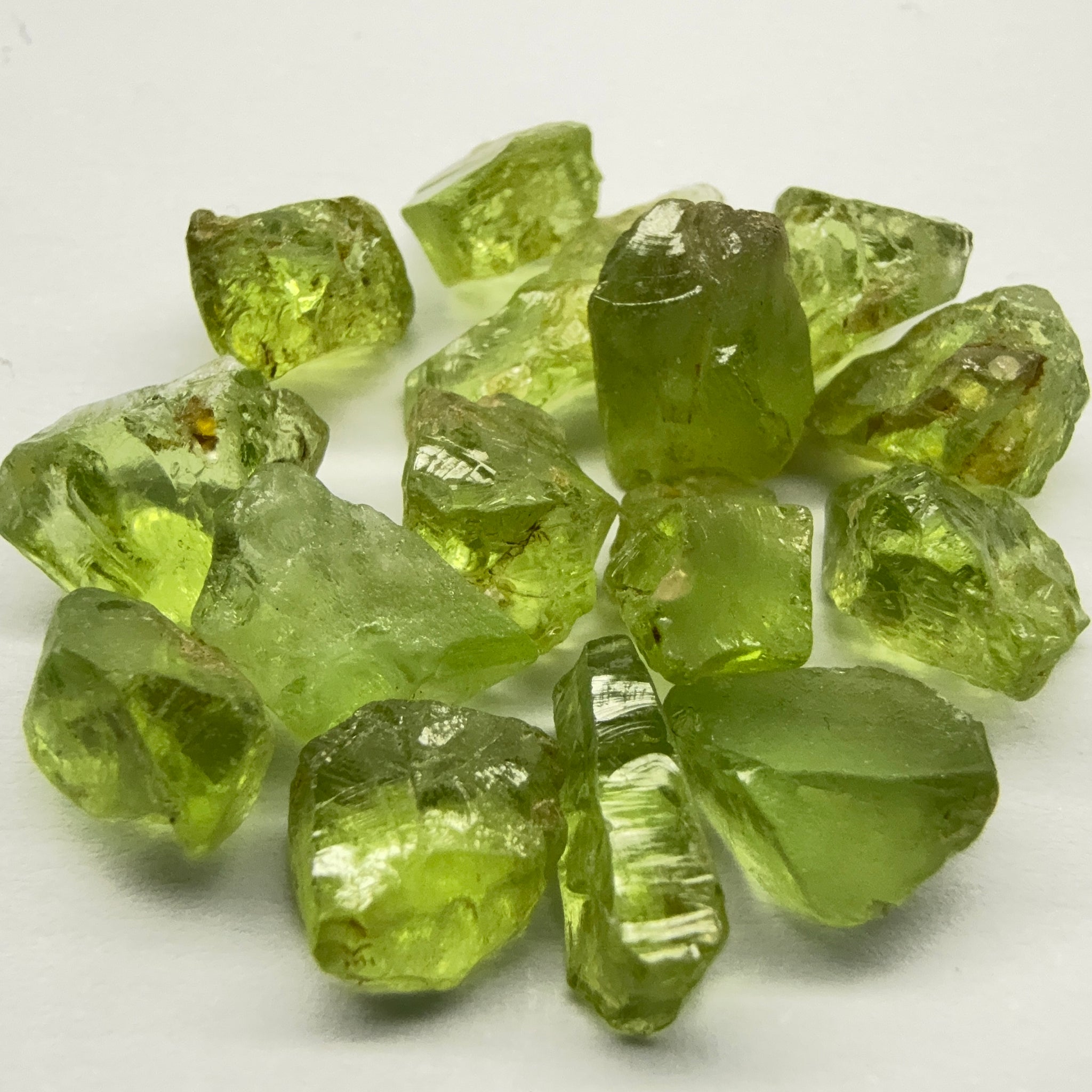 GoGo Peridot Lot, 35.83ct, Mined by the Wa GoGo tribe in Tanzania, Untreated Unheated, Bright Apple Green, 2.02ct-2.88ct, 15pcs, vs-si