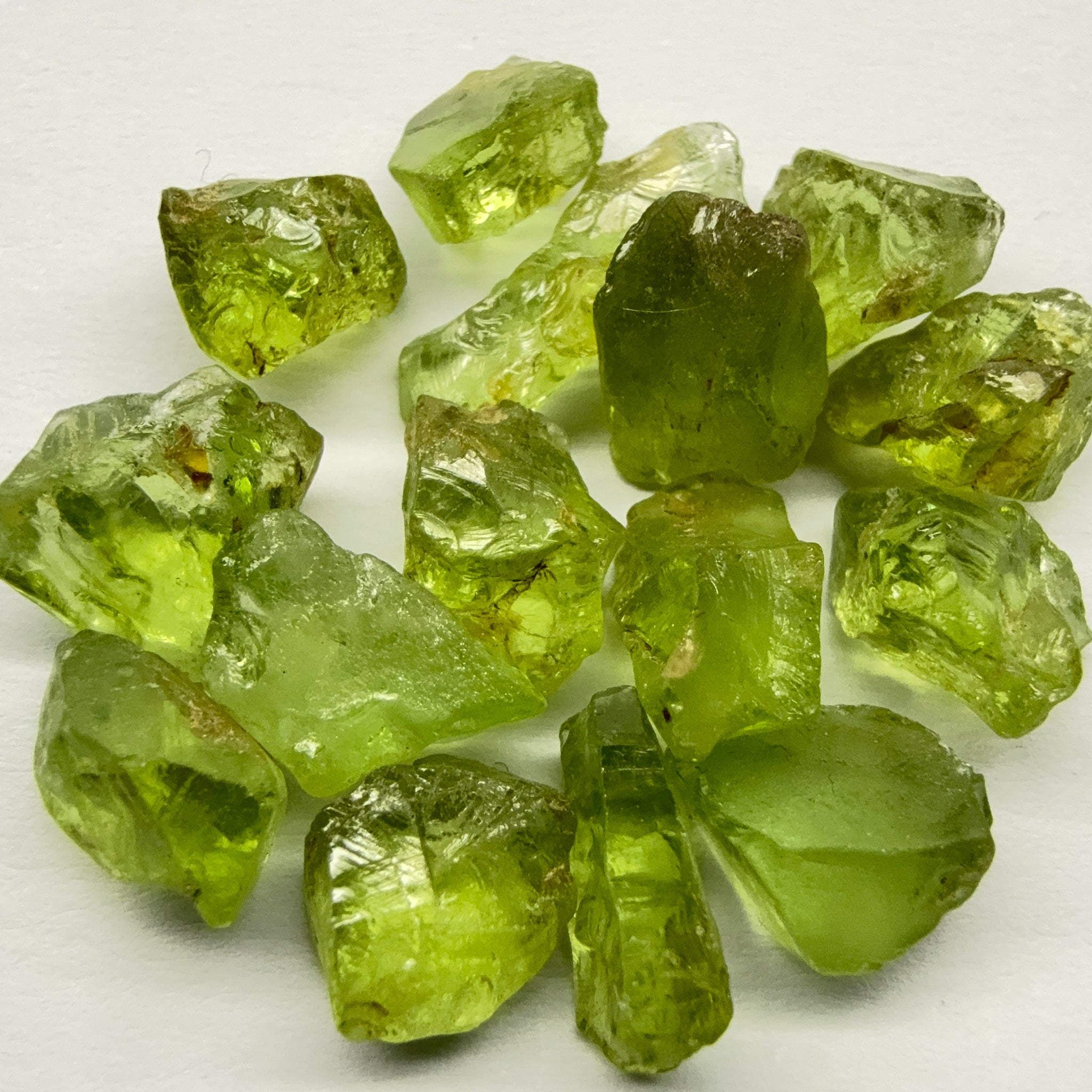 GoGo Peridot Lot, 35.83ct, Mined by the Wa GoGo tribe in Tanzania, Untreated Unheated, Bright Apple Green, 2.02ct-2.88ct, 15pcs, vs-si