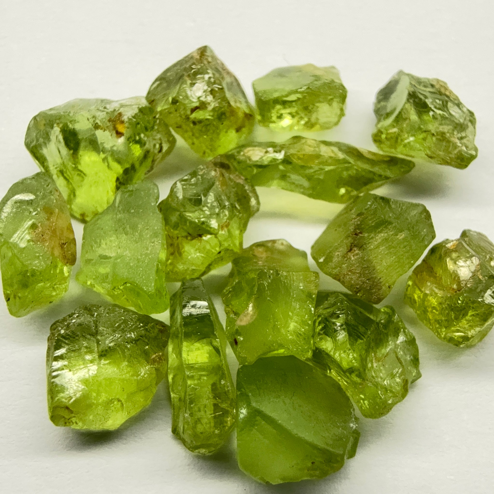 GoGo Peridot Lot, 35.83ct, Mined by the Wa GoGo tribe in Tanzania, Untreated Unheated, Bright Apple Green, 2.02ct-2.88ct, 15pcs, vs-si