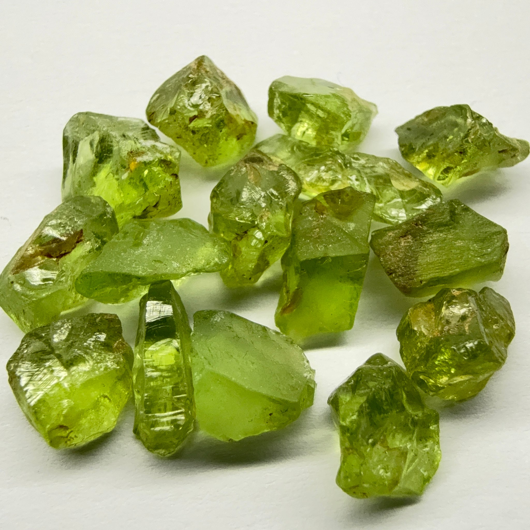 GoGo Peridot Lot, 35.83ct, Mined by the Wa GoGo tribe in Tanzania, Untreated Unheated, Bright Apple Green, 2.02ct-2.88ct, 15pcs, vs-si