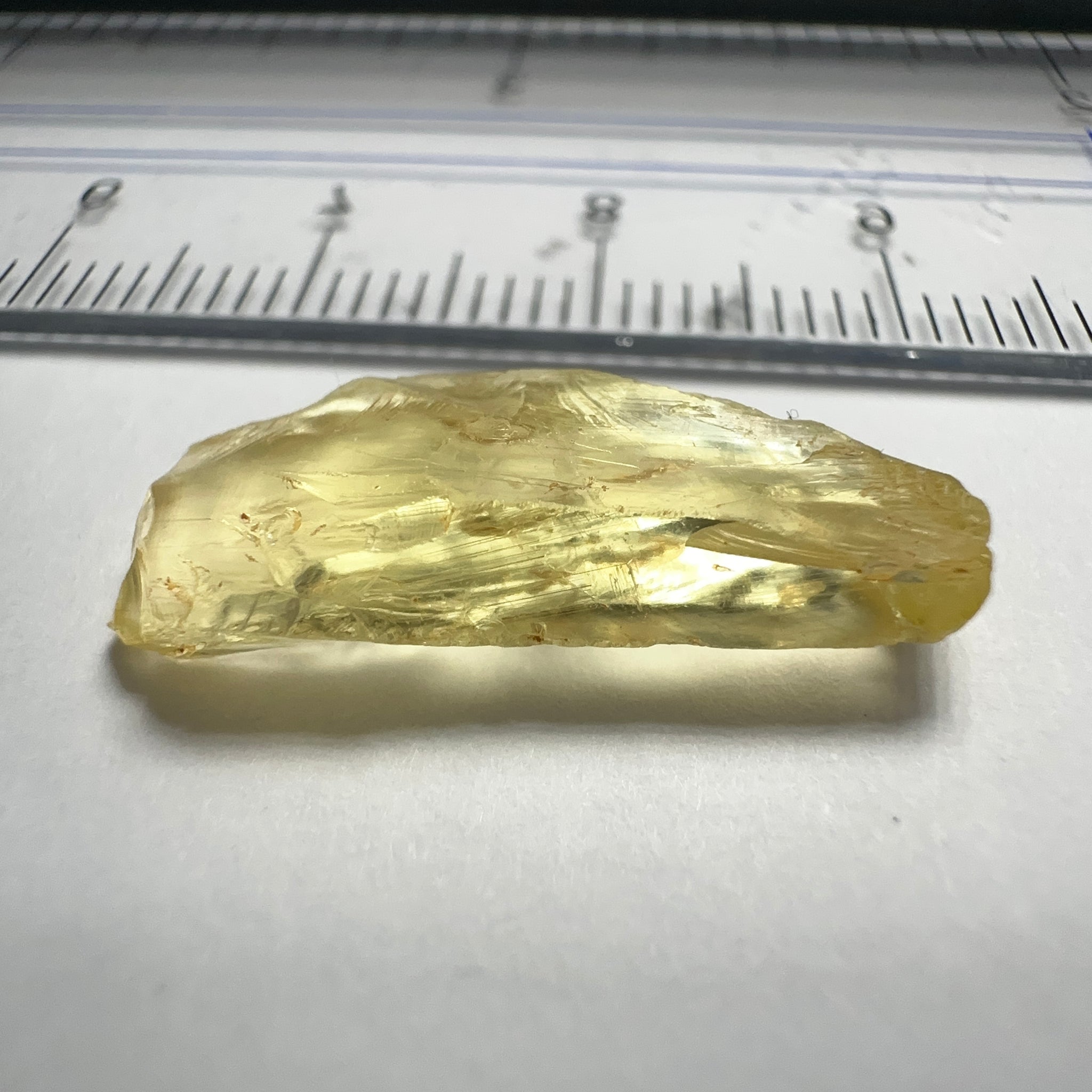 Danburite, 7.12ct, Tanzania, Untreated Unheated, heavily needled, dividing crack