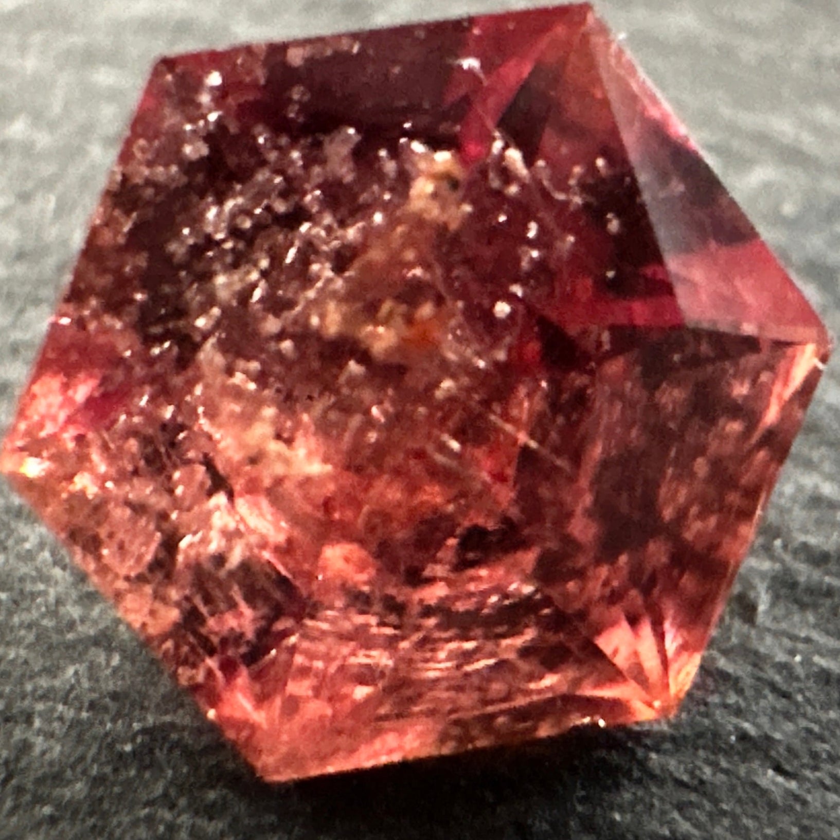 Padparadscha Sapphire, 1.93ct,  Included, Tanzania, Umba Valley, Untreated Unheated. 6.2 x 6.2 x 4 mm