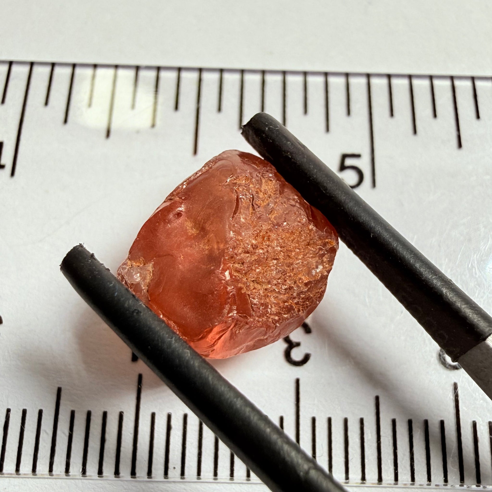 Malaya Garnet, 11.40ct, Umba Valley, Tanzania, Untreated Unheated, slight inclusions on the outer skin, will come off on disk while preforming and will take a couple of mm off the bottom, rest is slightly cloudyl