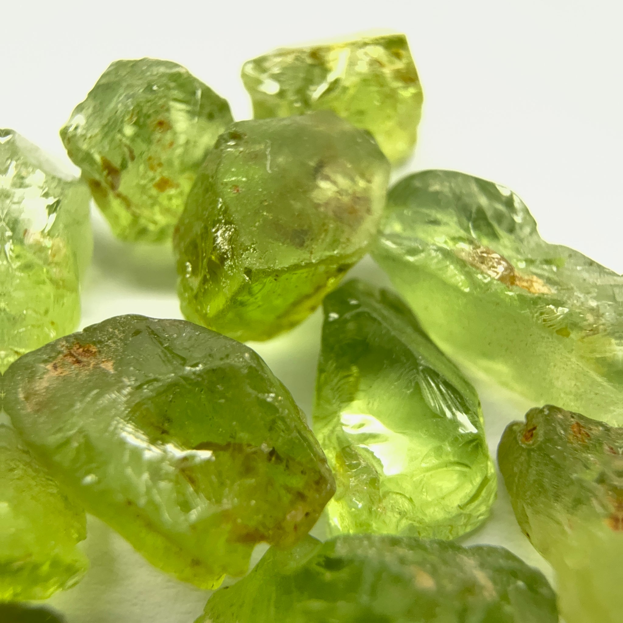 GoGo Peridot Lot, 37.06ct, Mined by the Wa GoGo tribe in Tanzania, Untreated Unheated, Bright Apple Green, 2.06ct-3.06ct, 14pcs, vs-si