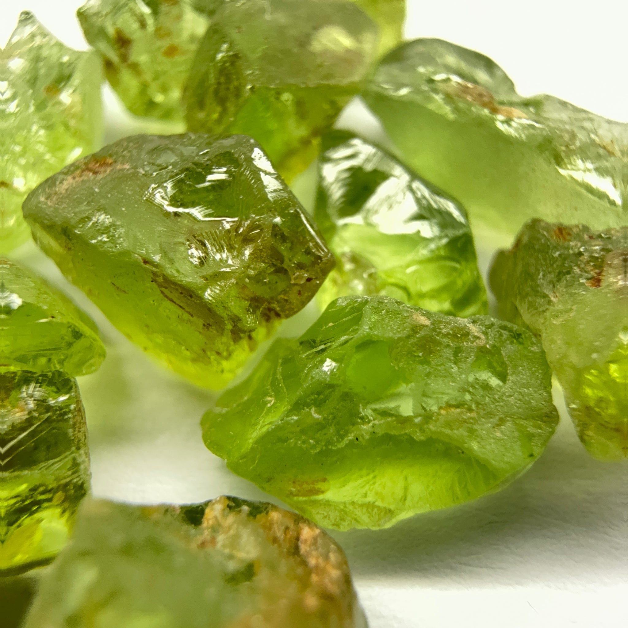 GoGo Peridot Lot, 37.06ct, Mined by the Wa GoGo tribe in Tanzania, Untreated Unheated, Bright Apple Green, 2.06ct-3.06ct, 14pcs, vs-si