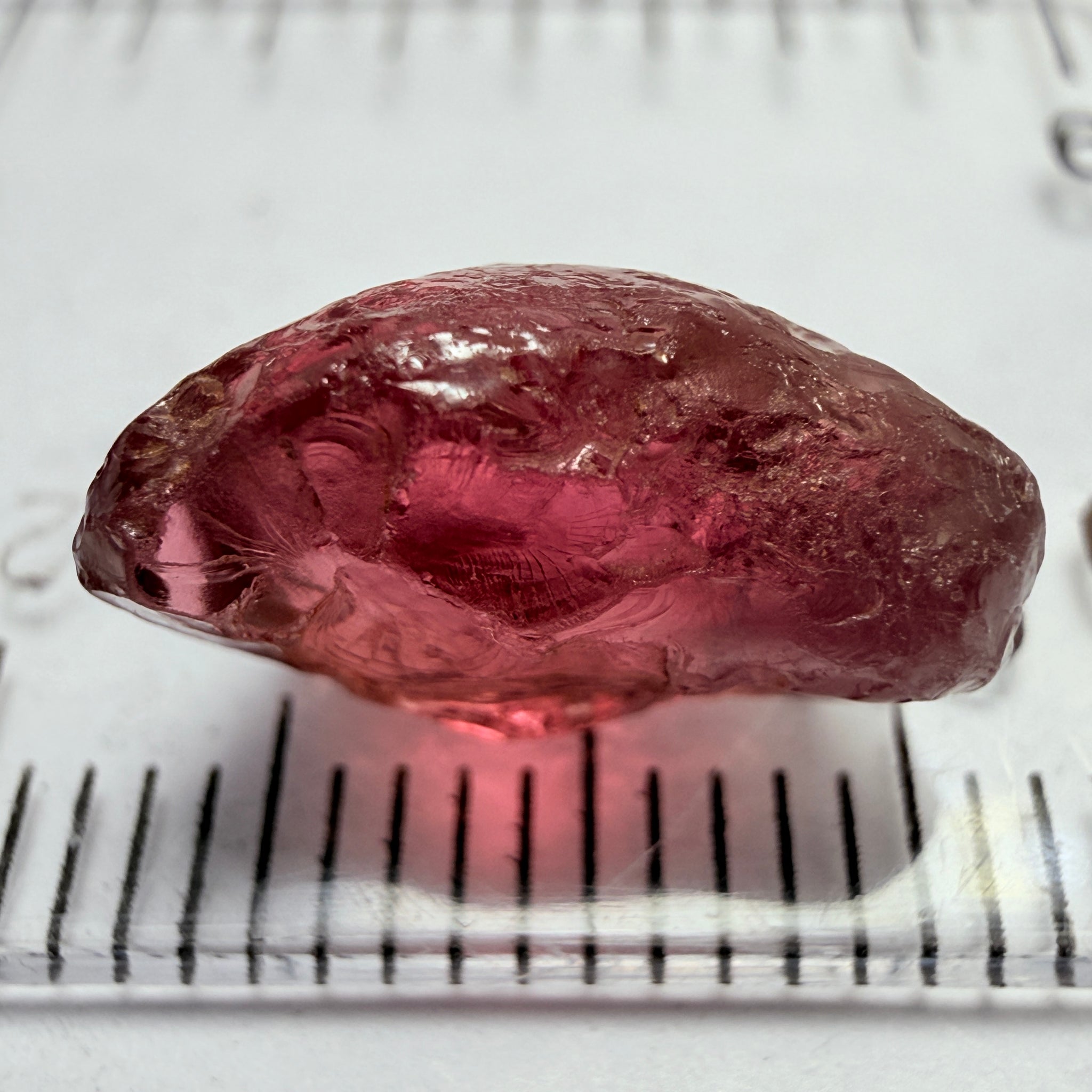 Rhodolite Garnet, 5.74ct, Umba, Tanzania, Untreated Untreated. Slight issues on the outside, will come off on faceting, rest vvs