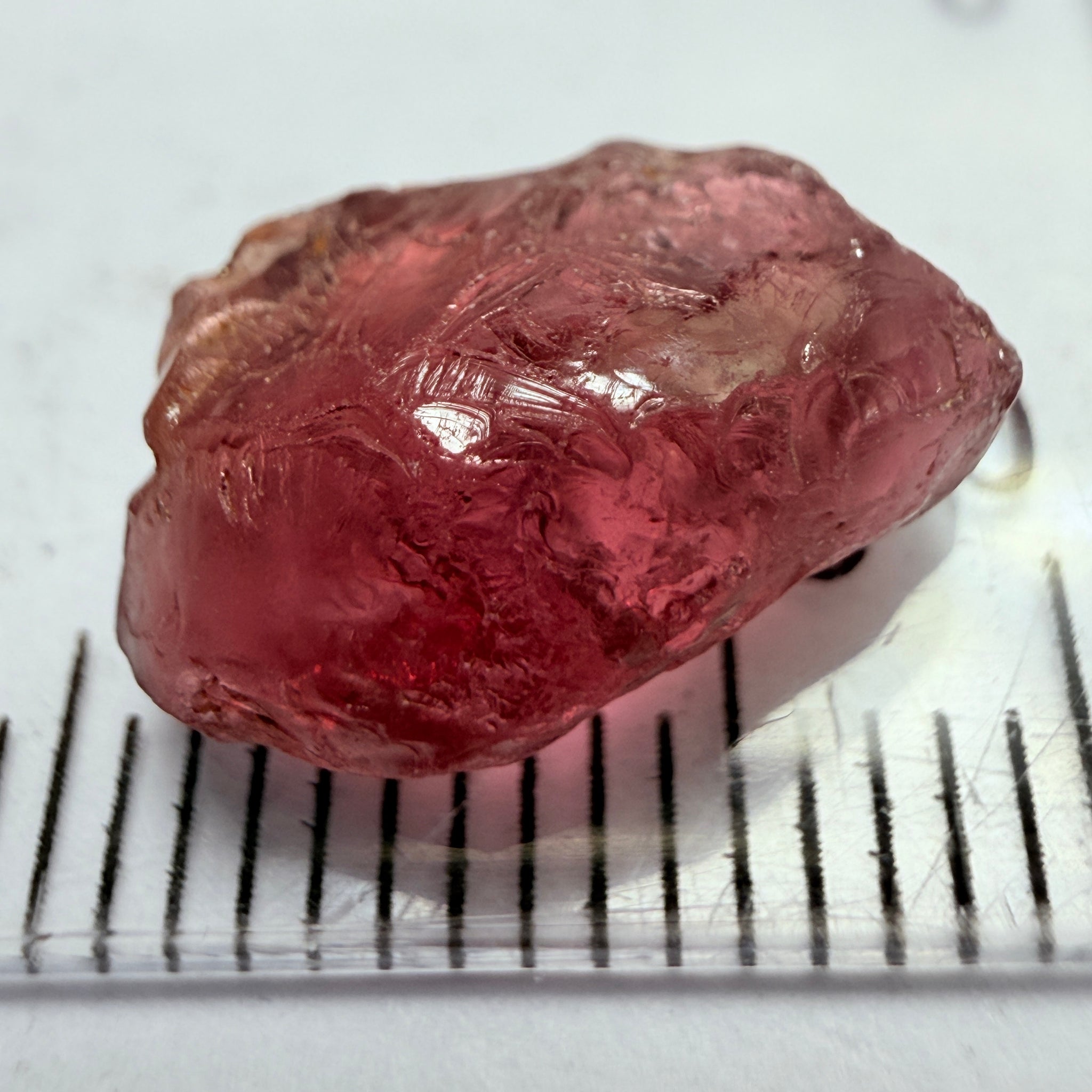 Rhodolite Garnet, 5.74ct, Umba, Tanzania, Untreated Untreated. Slight issues on the outside, will come off on faceting, rest vvs