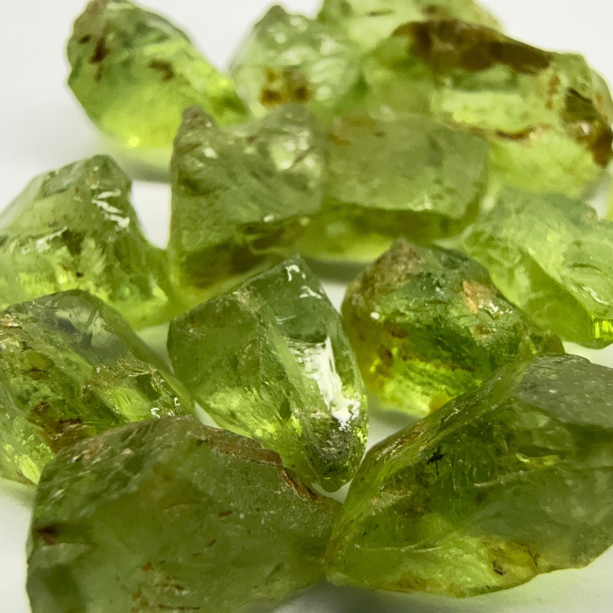 GoGo Peridot Lot, 39.80ct, Mined by the Wa GoGo tribe in Tanzania, Untreated Unheated, Bright Apple Green, 2.07ct-3.62ct, 15pcs, vs-si