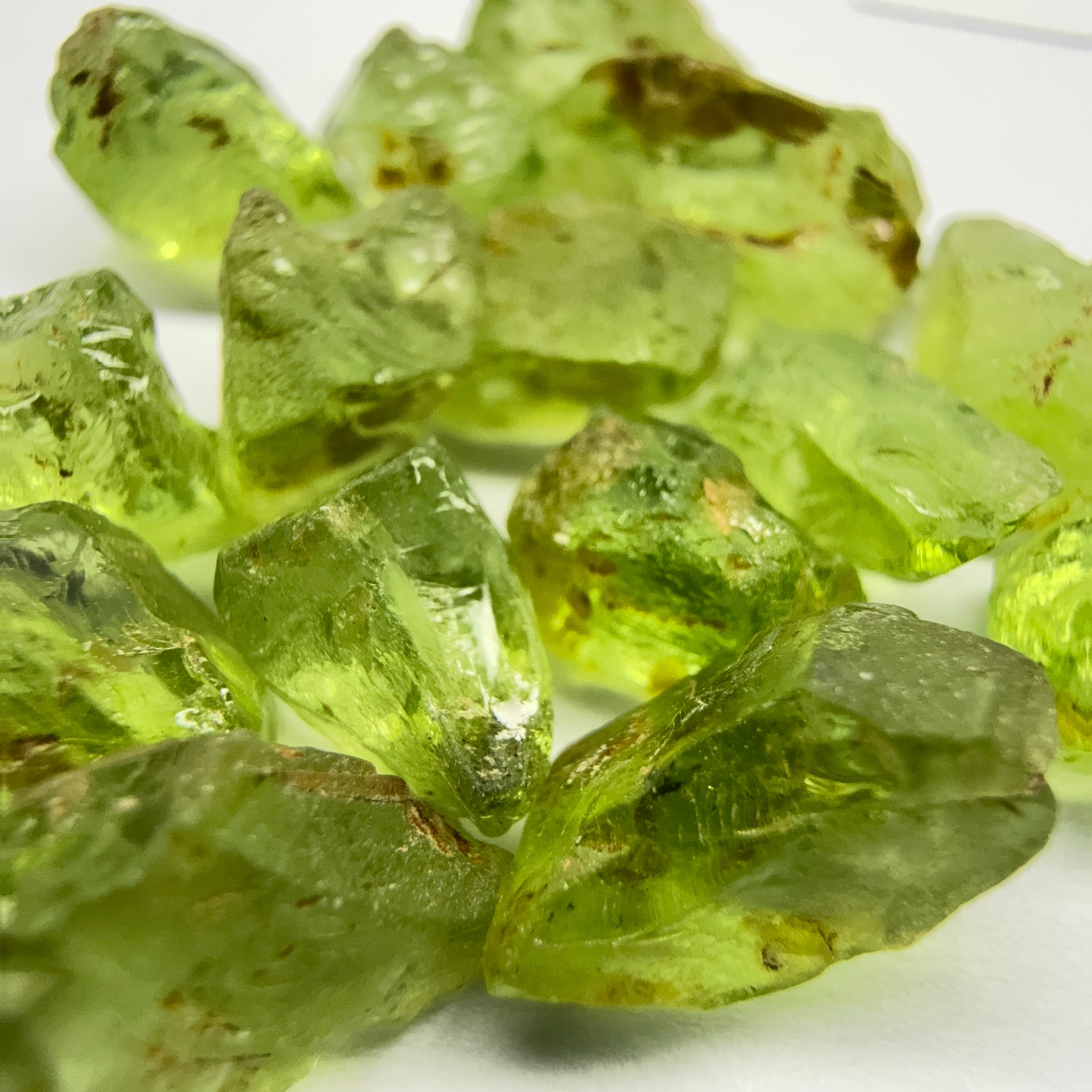 GoGo Peridot Lot, 39.80ct, Mined by the Wa GoGo tribe in Tanzania, Untreated Unheated, Bright Apple Green, 2.07ct-3.62ct, 15pcs, vs-si