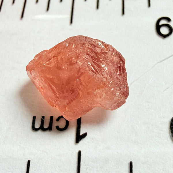 Umba Padparadscha Sapphire, 4.21ct, Umba Valley, Tanzania, Untreated Unheated, on the skin, going around 1mm in there is a crack that will come off on preform, rest vvs with a little bit of silk, see pics for crack markings