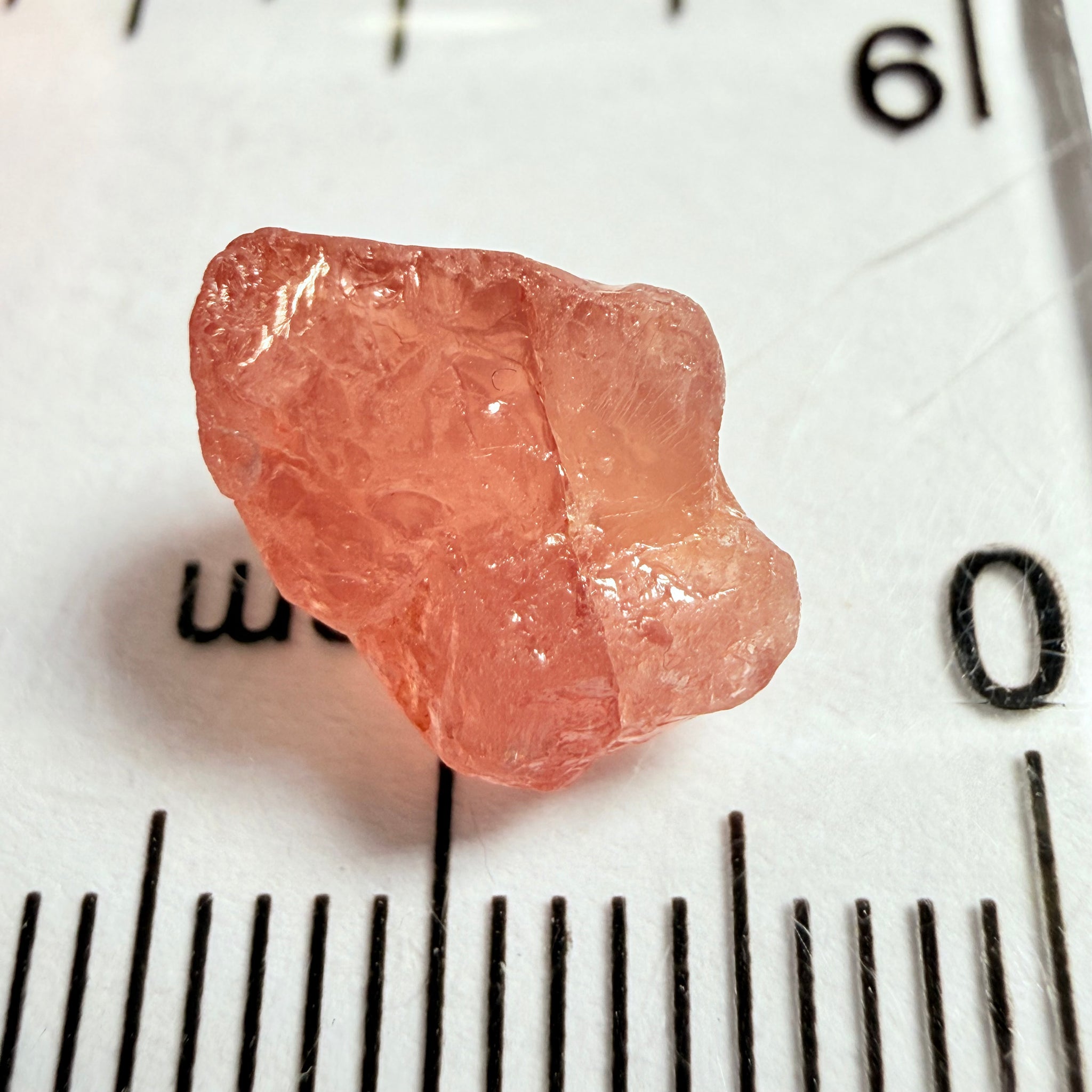 Umba Padparadscha Sapphire, 4.21ct, Umba Valley, Tanzania, Untreated Unheated, on the skin, going around 1mm in there is a crack that will come off on preform, rest vvs with a little bit of silk, see pics for crack markings