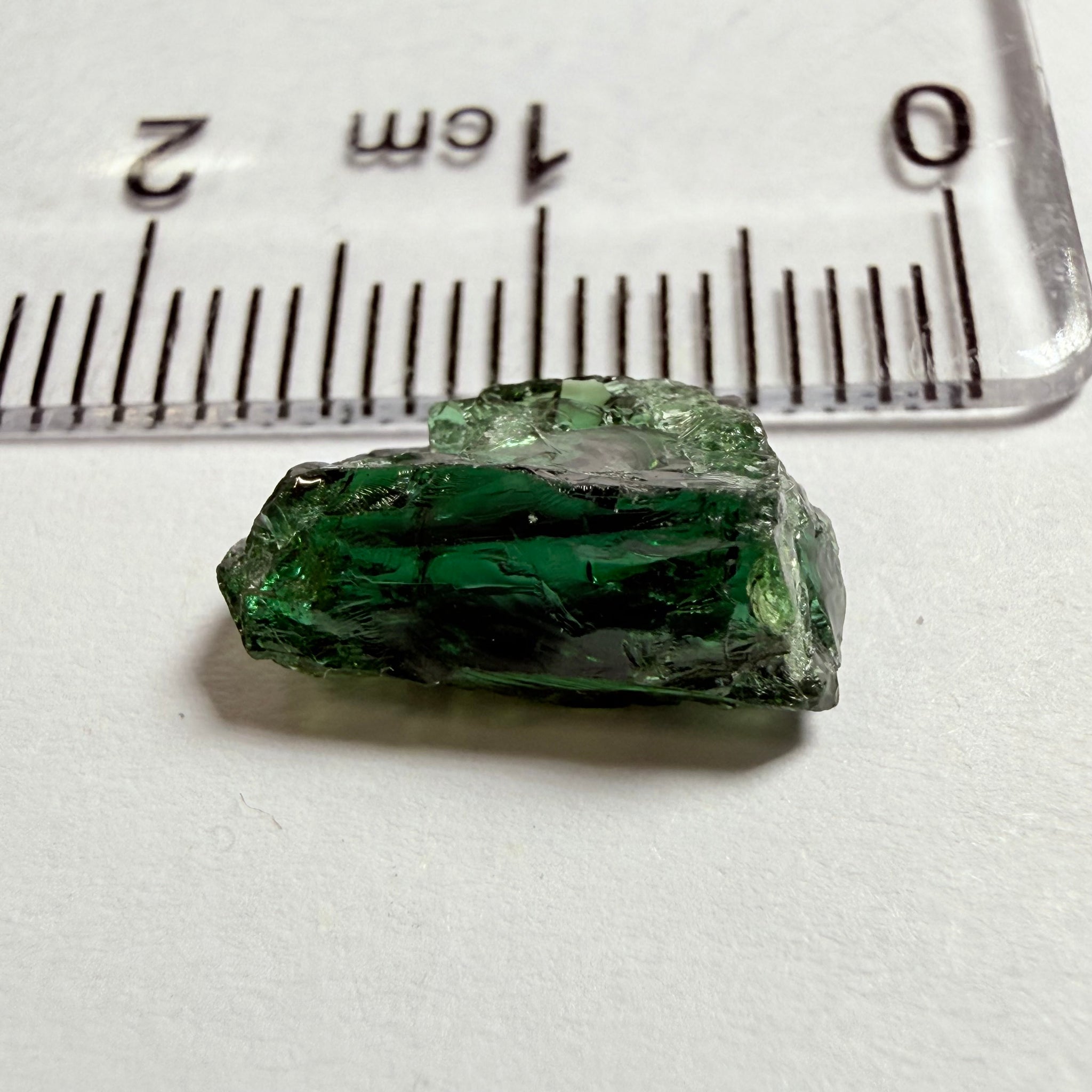 Tanzanite / Zoisite Crystal Specimen, 3.41ct, Merelani, Tanzania. Unheated Unheated, faceting portion in the center, major crack on the side circled in next pic