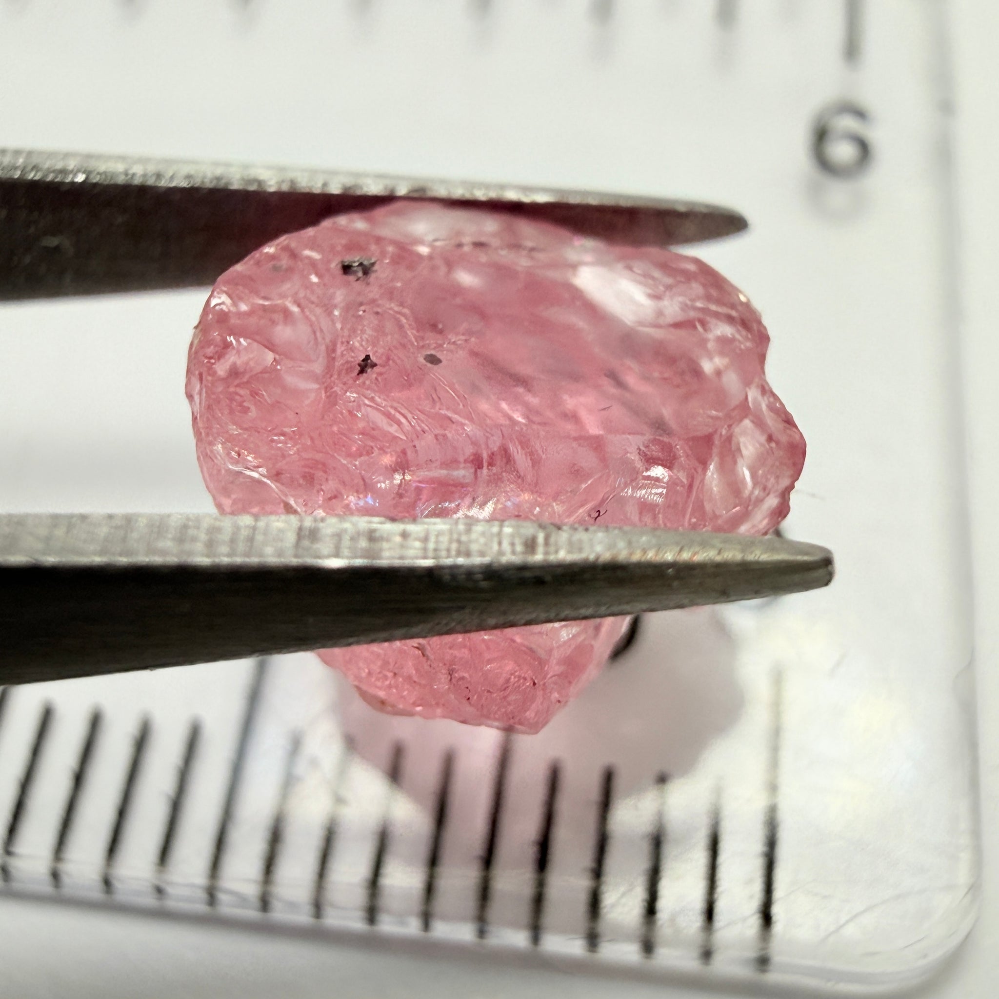 Mahenge Spinel, 4.33ct, Tanzania, Untreated Unheated, included stone, set into jewellery as is, setting idea of what it would look like in a ring is shown