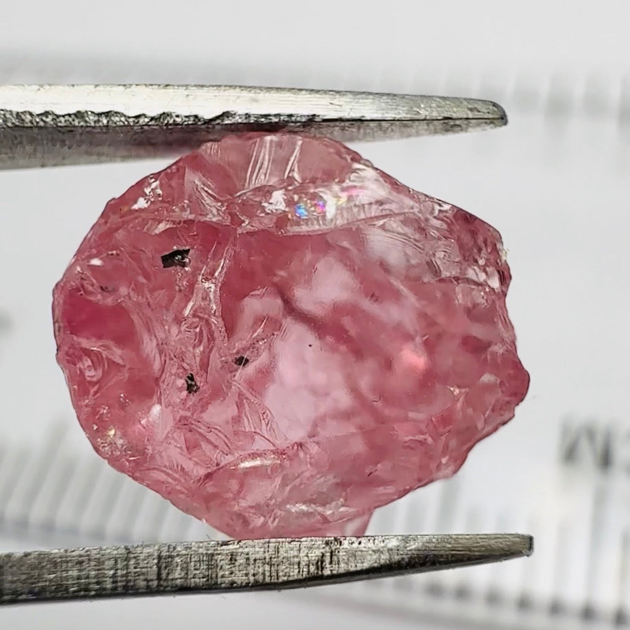 Mahenge Spinel, 4.33ct, Tanzania, Untreated Unheated, included stone, set into jewellery as is, setting idea of what it would look like in a ring is shown