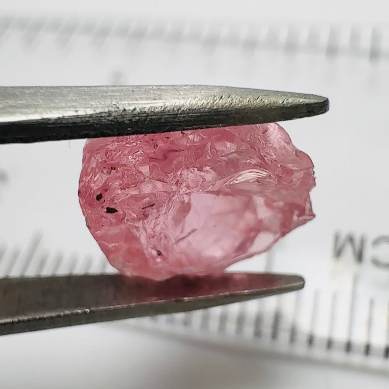 Mahenge Spinel, 4.33ct, Tanzania, Untreated Unheated, included stone, set into jewellery as is, setting idea of what it would look like in a ring is shown