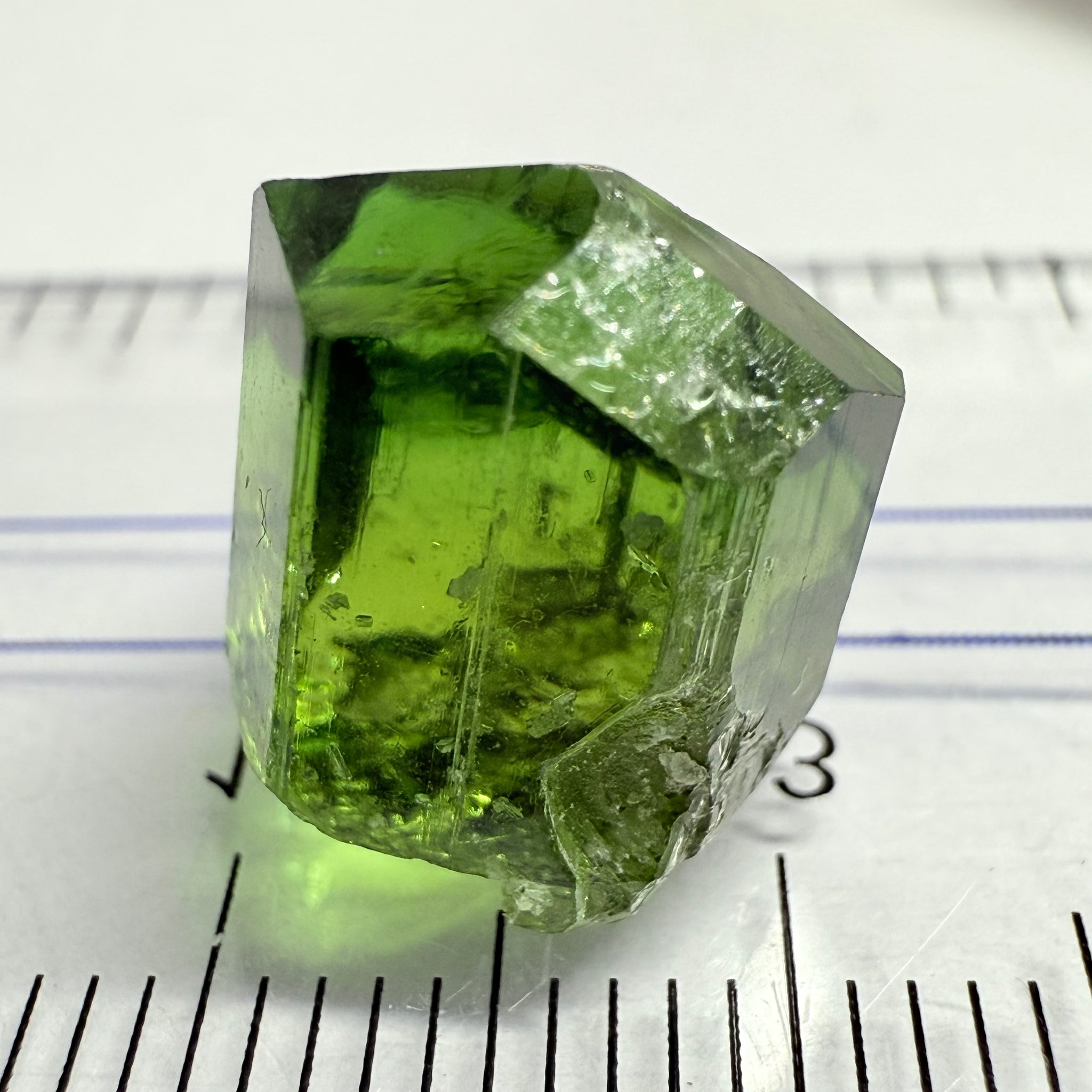 Tourmaline Crystal, 13.72ct, Laletema, Tanzania, Untreated Unheated, spotty if you want to facet