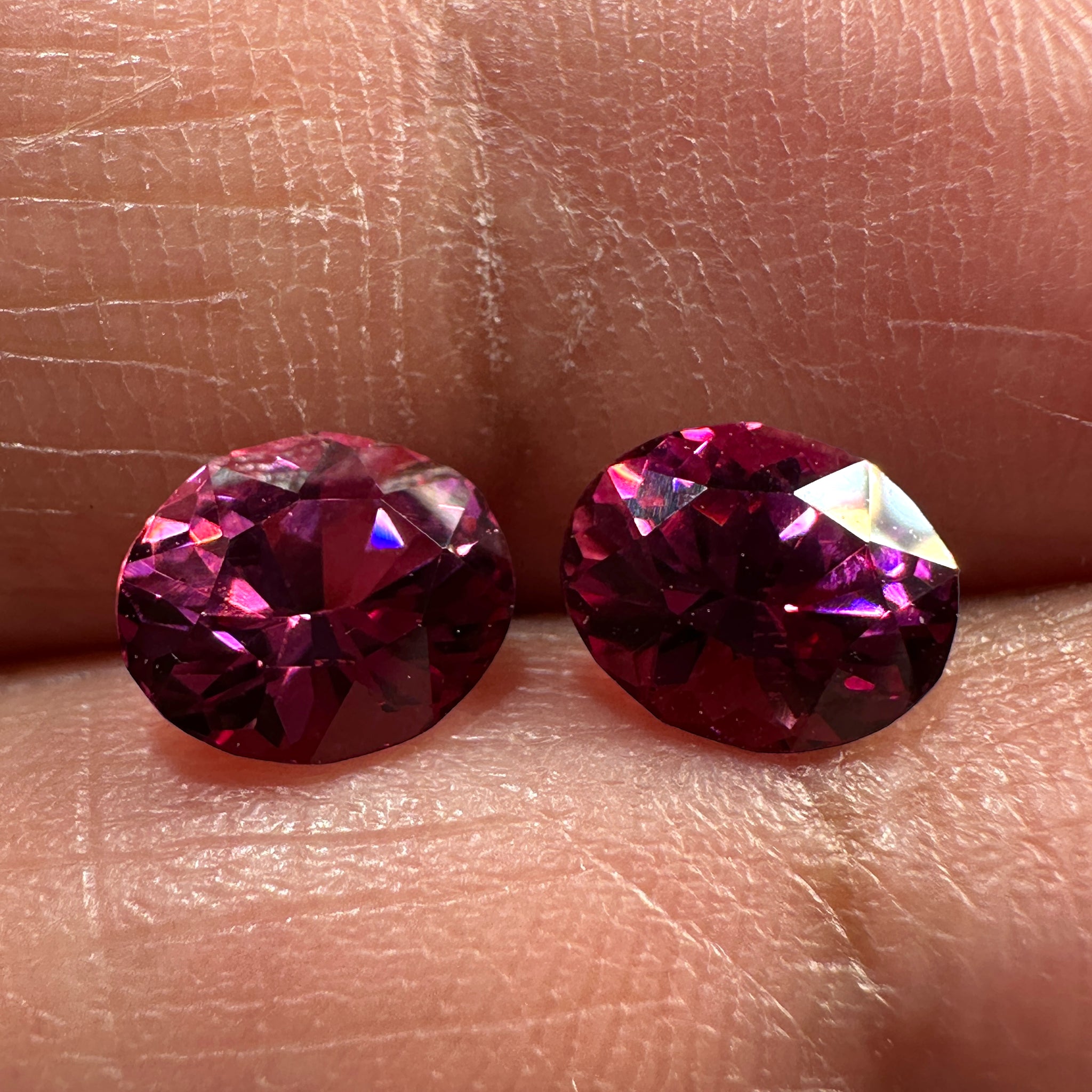 Rose Garnet, 0.96ct and 1.02ct Pair, Tanzania. Untreated Unheated