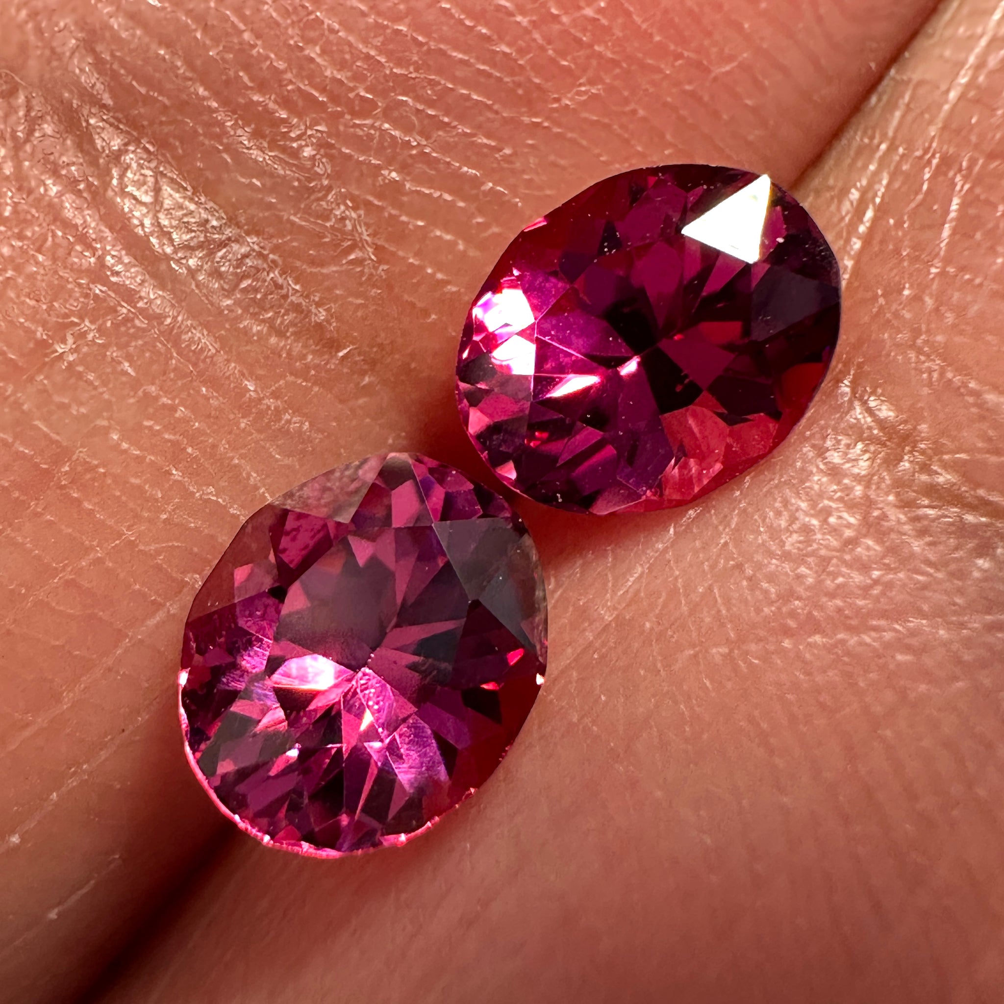 Rose Garnet, 0.96ct and 1.02ct Pair, Tanzania. Untreated Unheated