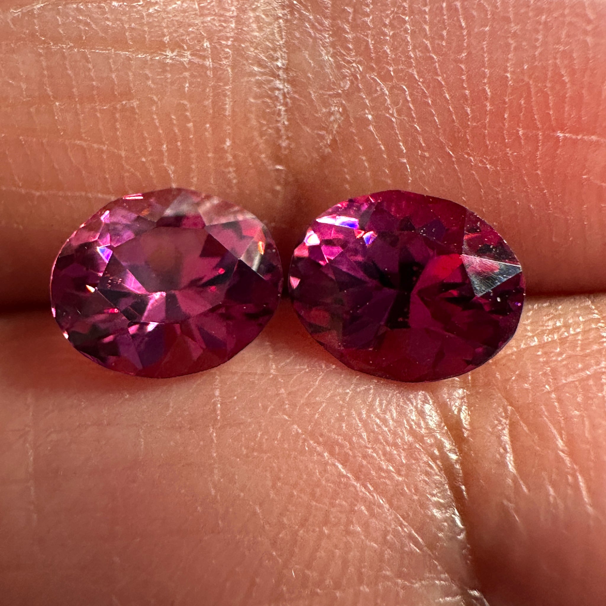 Rose Garnet, 0.96ct and 1.02ct Pair, Tanzania. Untreated Unheated