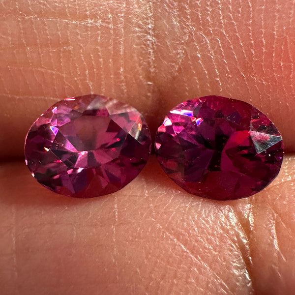 Rose Garnet, 0.96ct and 1.02ct Pair, Tanzania. Untreated Unheated