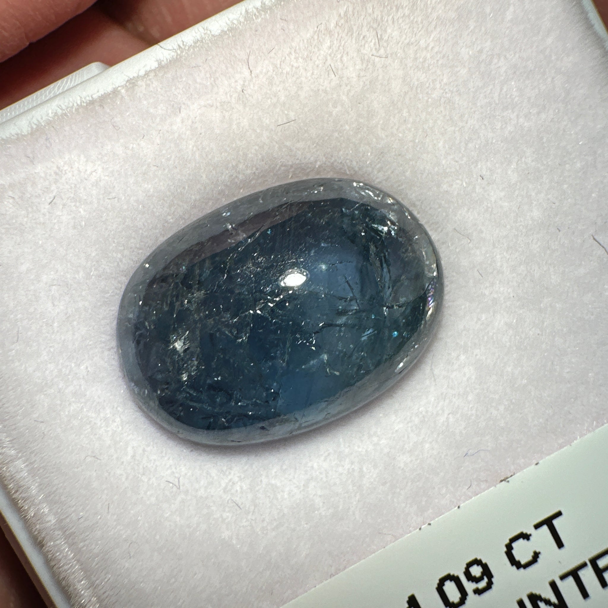 Sapphire Cabochon. 14.09ct, Umba, Tanzania. Untreated Unheated. 16.2x 11.7 x 6.7mm