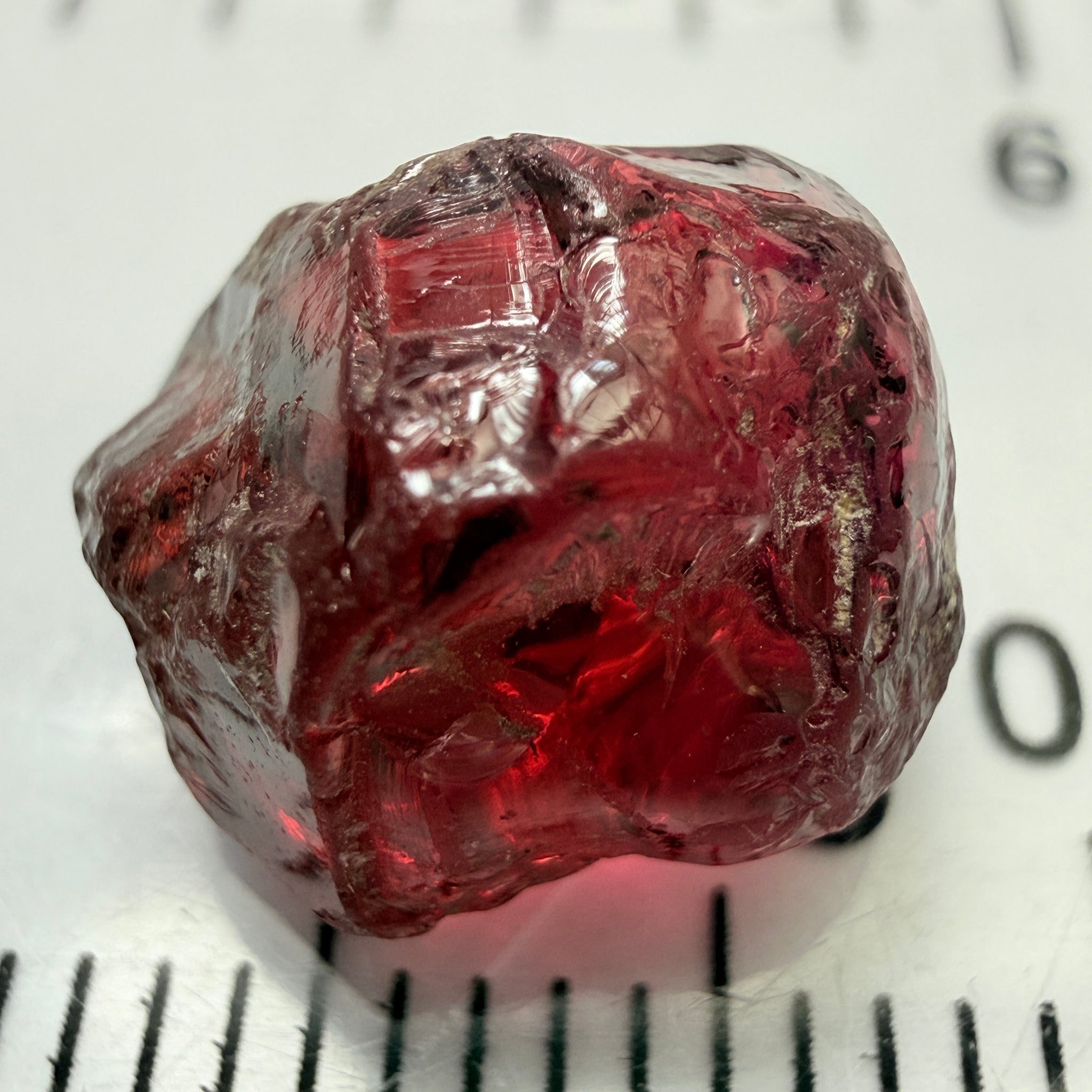 Umba Rhodolite, 6.79ct, Tanzania, Untreated Unheated, veil on outside going slightly in