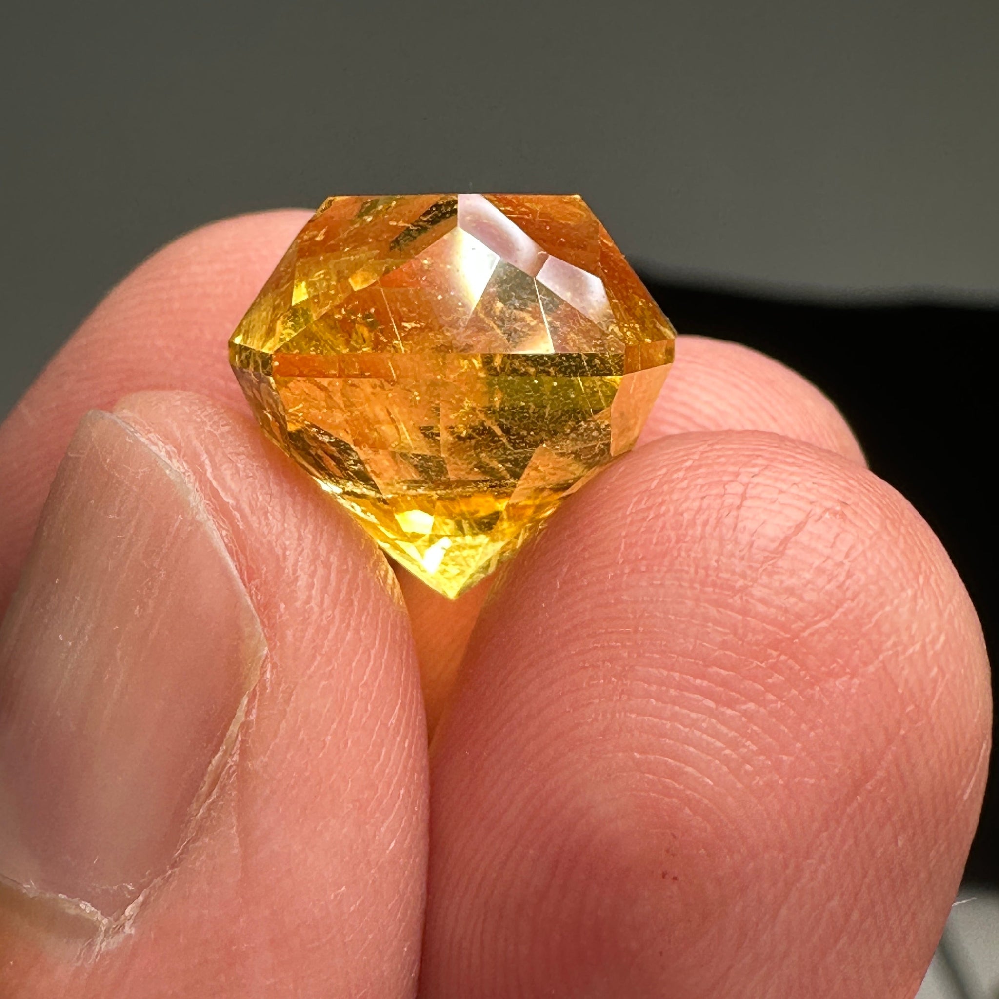 Golden Danburite, 16.96ct, Tanzania, Untreated Unheated. Precision Cut, Collectors Stone, Very Rare and Difficult To Get In This Size and Vibrancy
