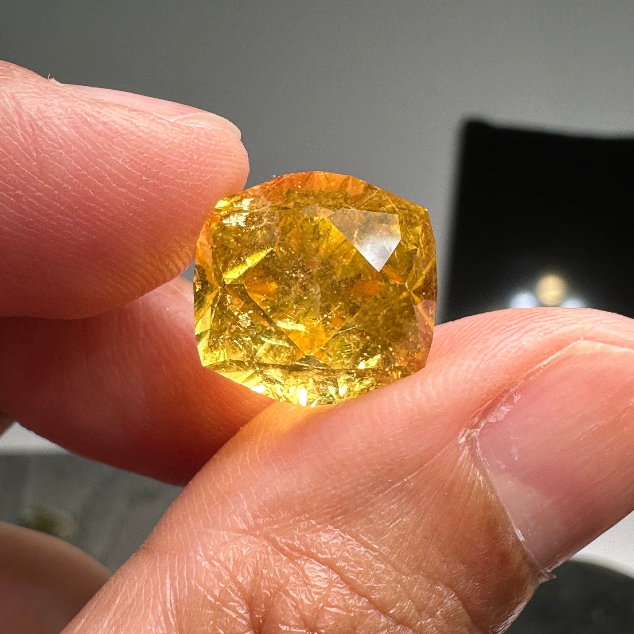 Golden Danburite, 16.96ct, Tanzania, Untreated Unheated. Precision Cut, Collectors Stone, Very Rare and Difficult To Get In This Size and Vibrancy