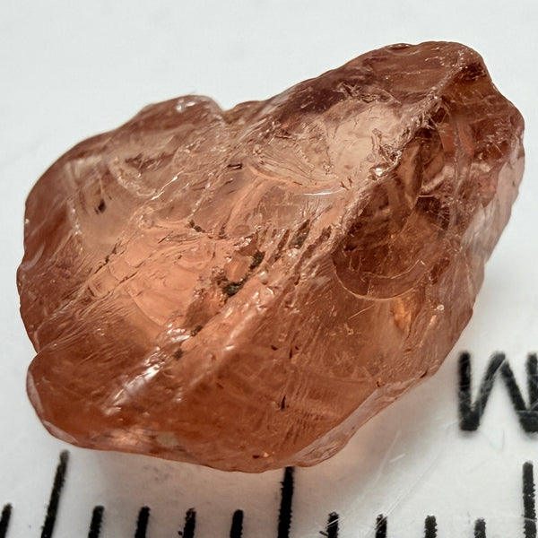 Peach Malaya Garnet, 4.69ct, vvs but flattish, Unheated Untreated, Umba Valley Tanzania