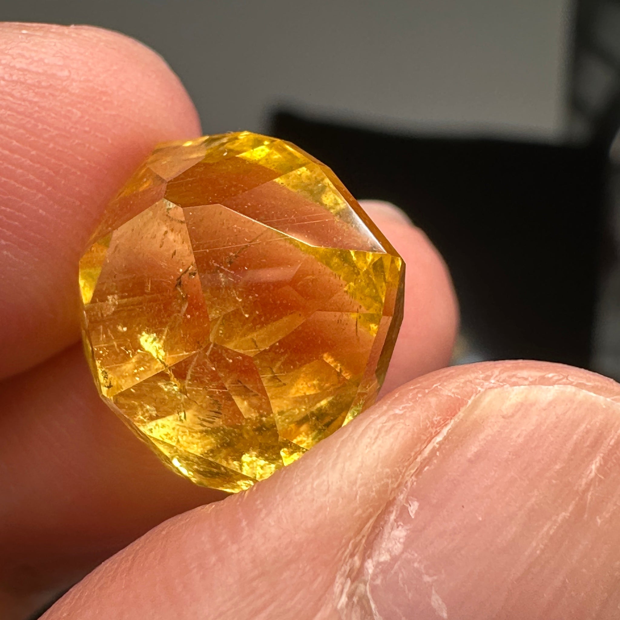 Golden Danburite, 16.96ct, Tanzania, Untreated Unheated. Precision Cut, Collectors Stone, Very Rare and Difficult To Get In This Size and Vibrancy