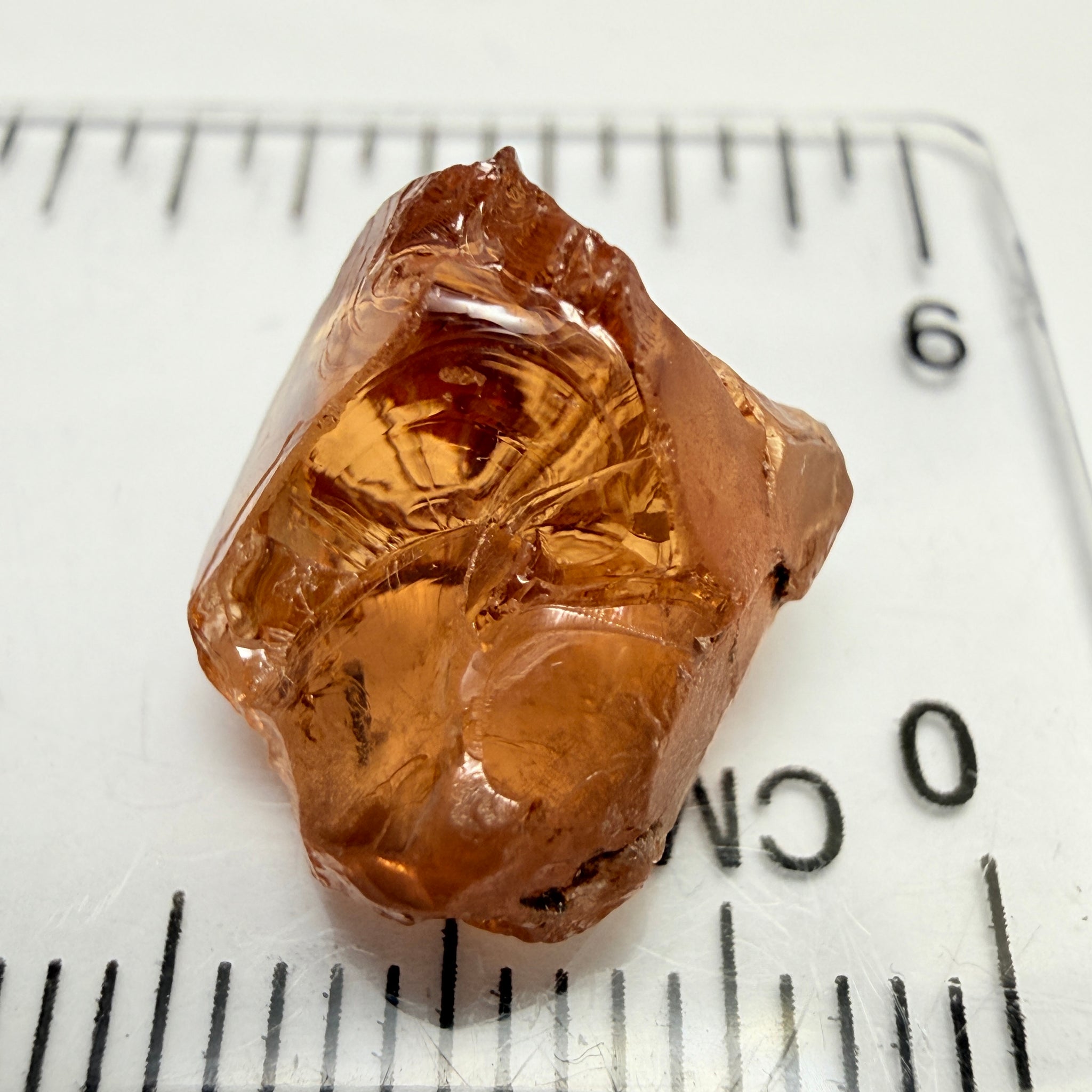 Peach Malaya Garnet, 9.53ct, vvs, slight silk but complicated shape, see pictures,  Unheated Untreated, Umba Valley Tanzania