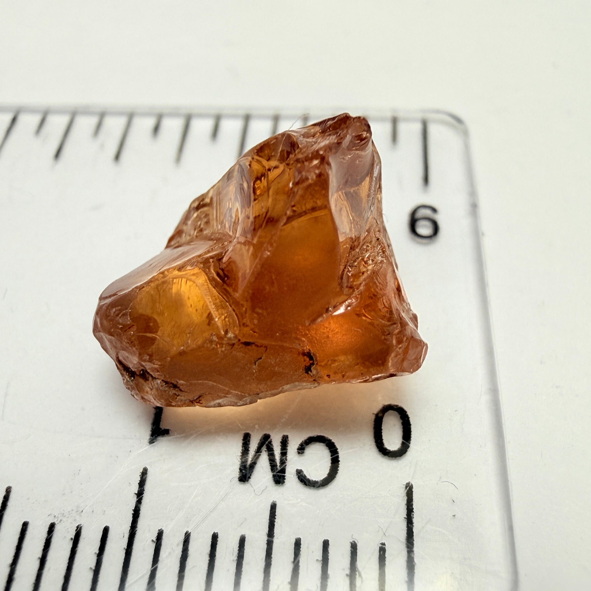 Peach Malaya Garnet, 9.53ct, vvs, slight silk but complicated shape, see pictures,  Unheated Untreated, Umba Valley Tanzania