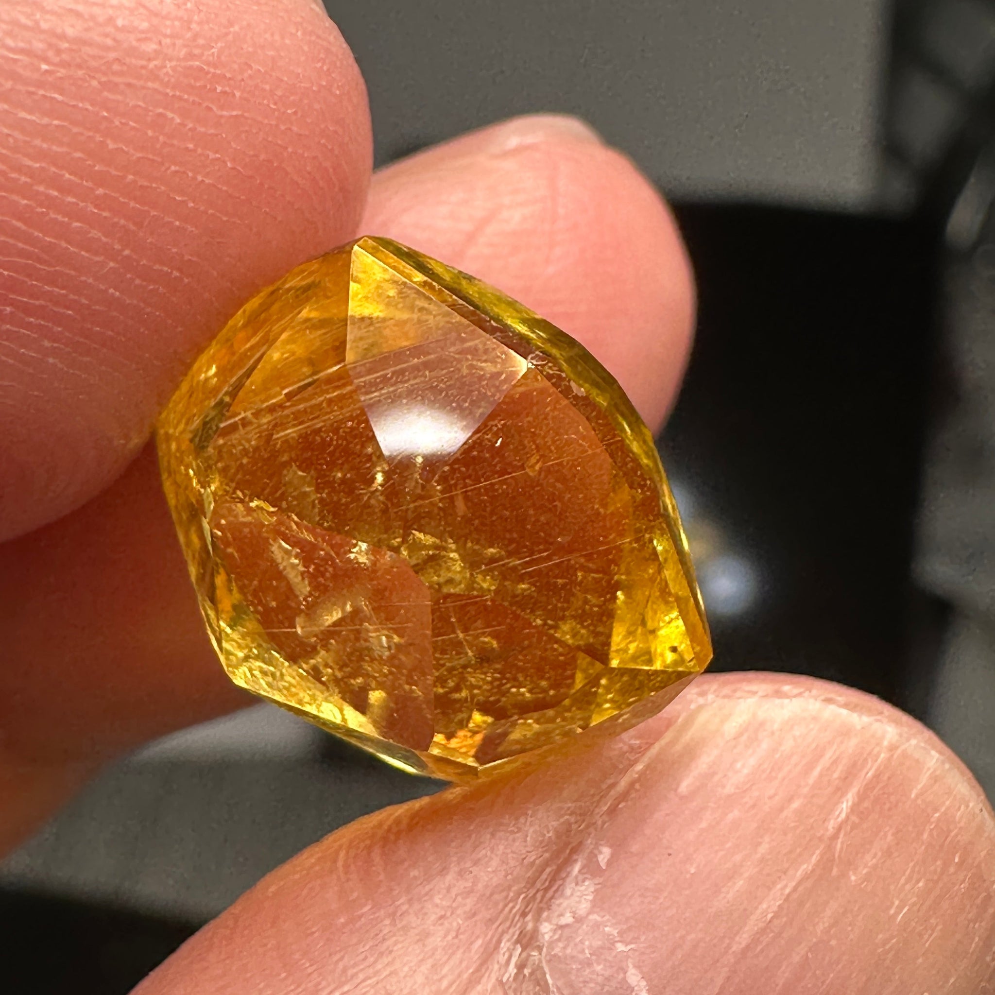 Golden Danburite, 16.96ct, Tanzania, Untreated Unheated. Precision Cut, Collectors Stone, Very Rare and Difficult To Get In This Size and Vibrancy