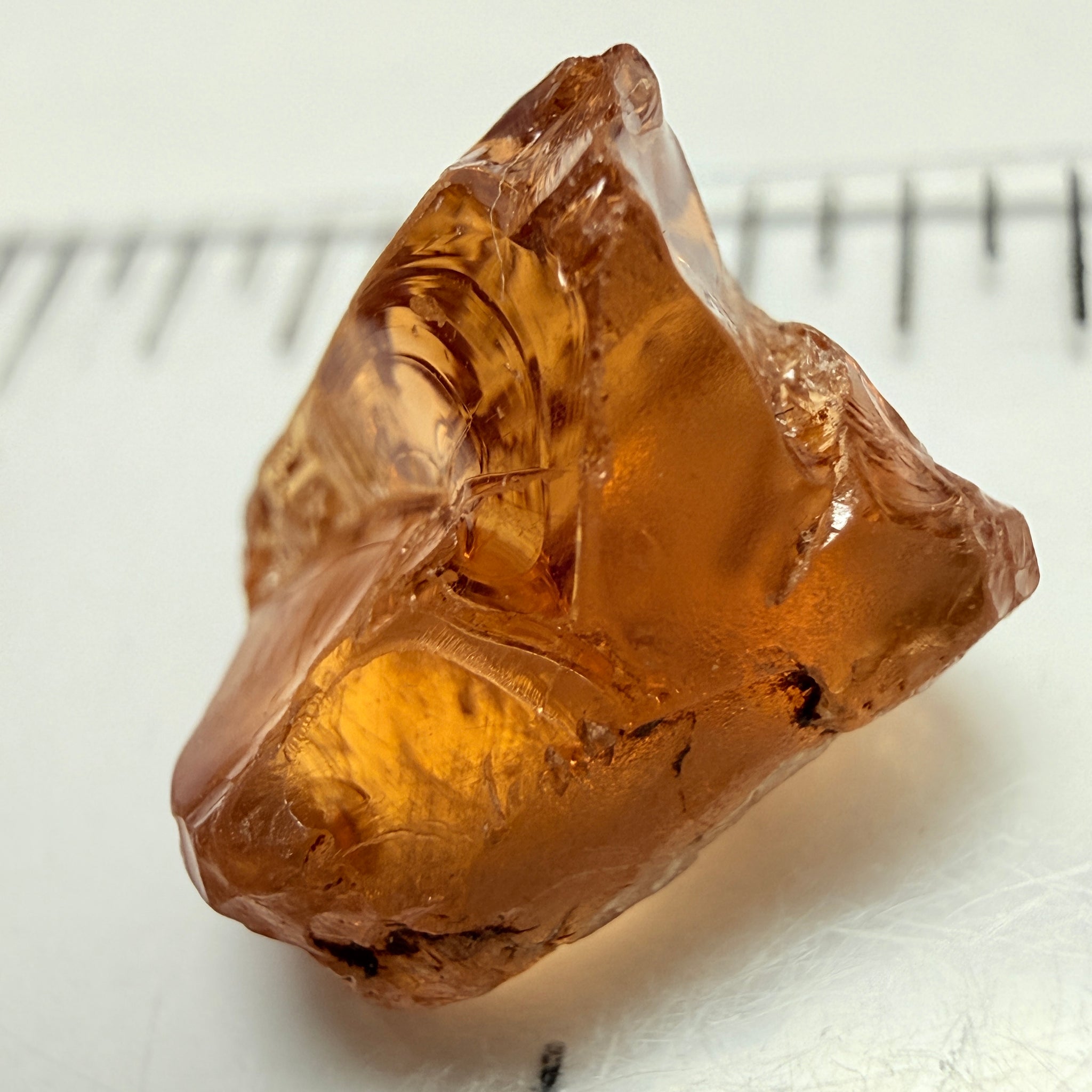 Peach Malaya Garnet, 9.53ct, vvs, slight silk but complicated shape, see pictures,  Unheated Untreated, Umba Valley Tanzania