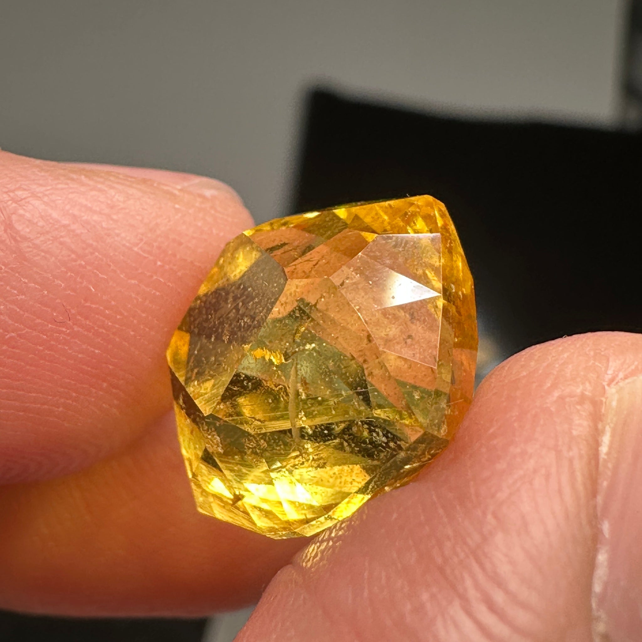Golden Danburite, 16.96ct, Tanzania, Untreated Unheated. Precision Cut, Collectors Stone, Very Rare and Difficult To Get In This Size and Vibrancy