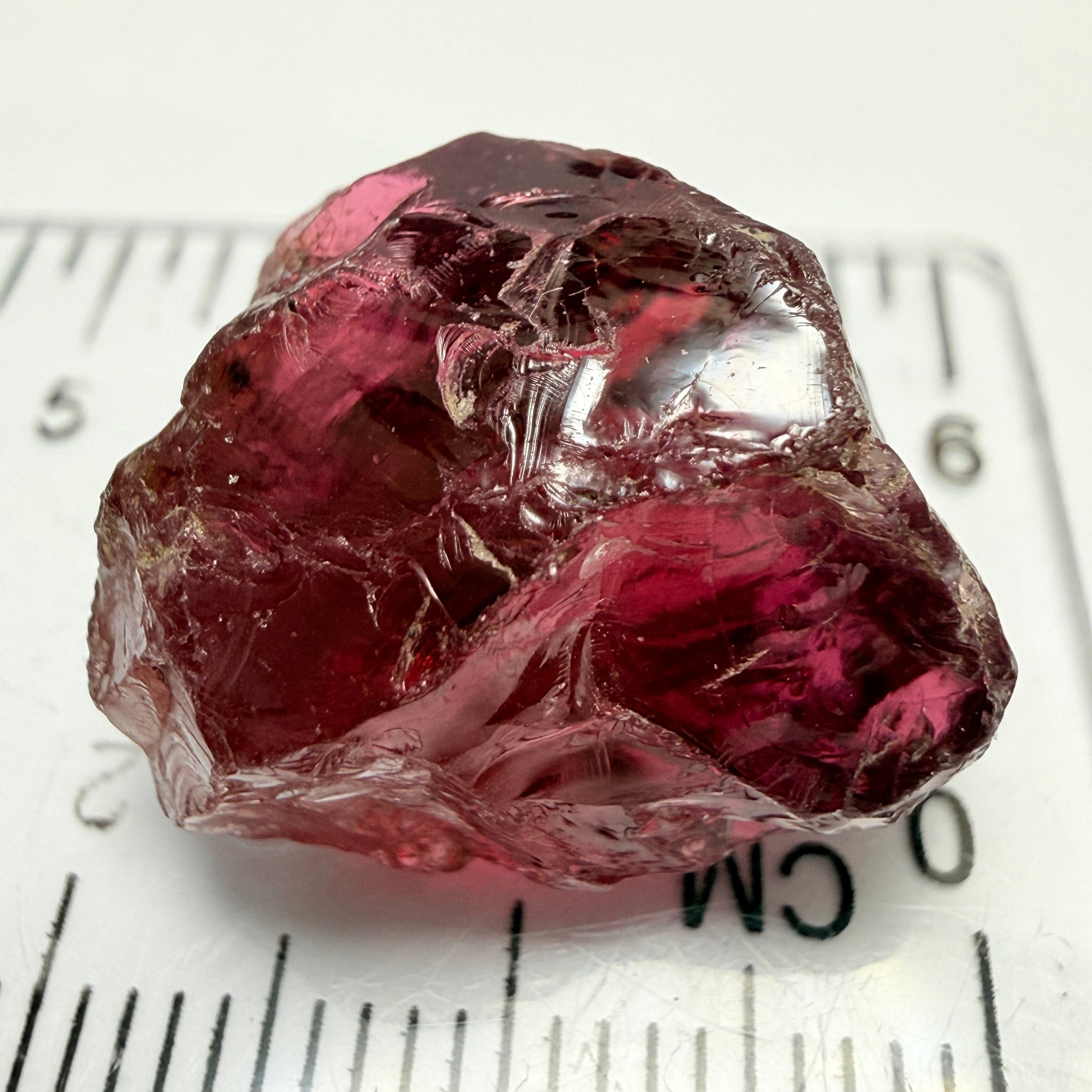 Tanga Garnet, 28.92ct, Tanzania, Untreated Unheated, dividing veil, you will need to slice this in half, both pieces will have very slight silk