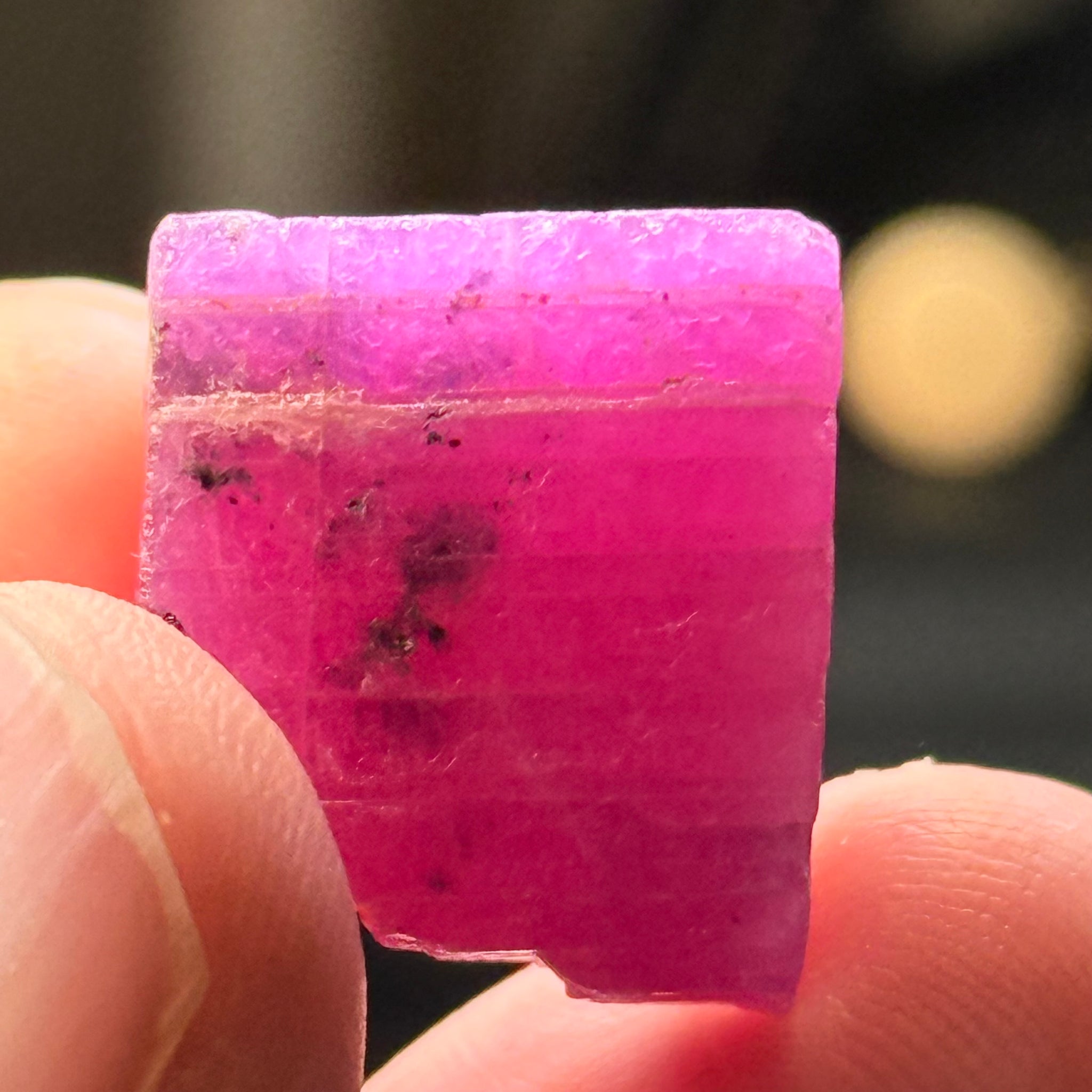 Ruby Crystal, Untreated Unheated, Tanzania, cleavage plane, formed like this, a dab of oil will remove the white dryness on the skin, Translucent, 40.19ct