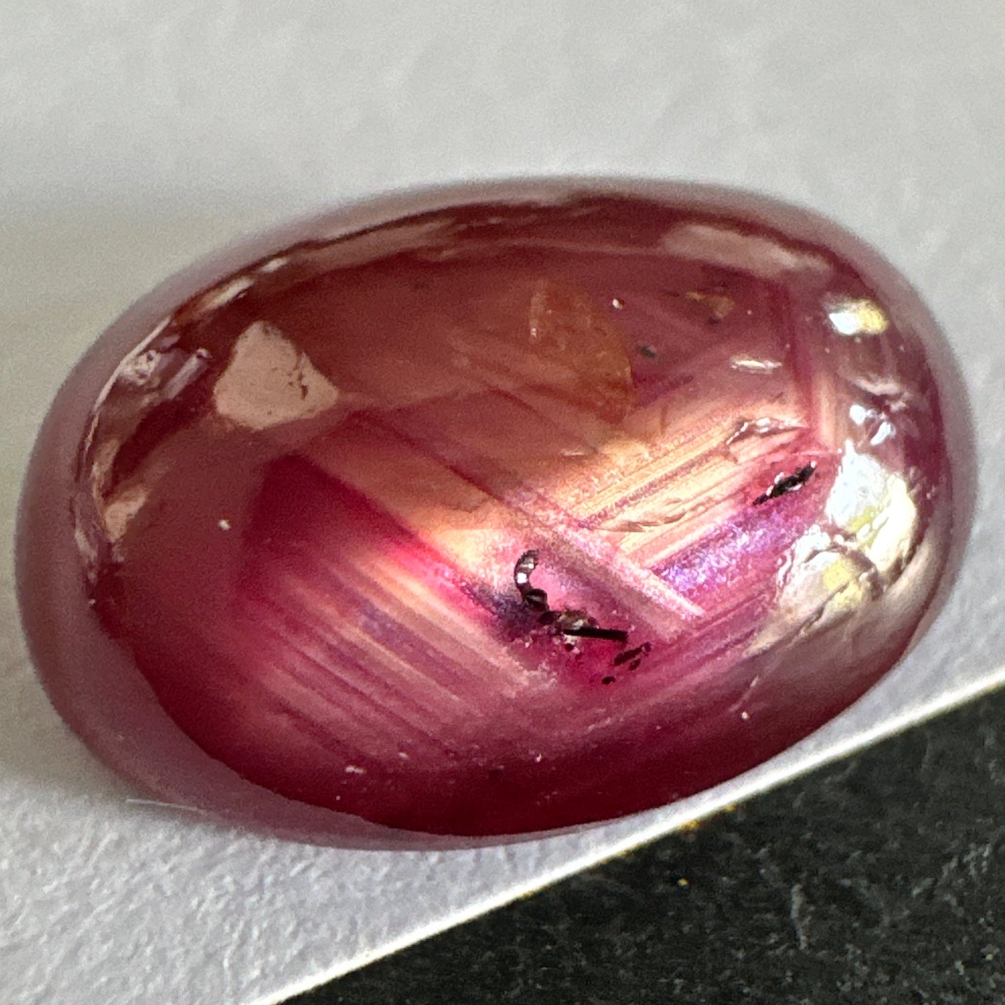 Winza Sapphire Cabochon Cut, 5.85ct, Tanzania, Unheated Untreated, yes this is an extraordinary colour with golden tint banding