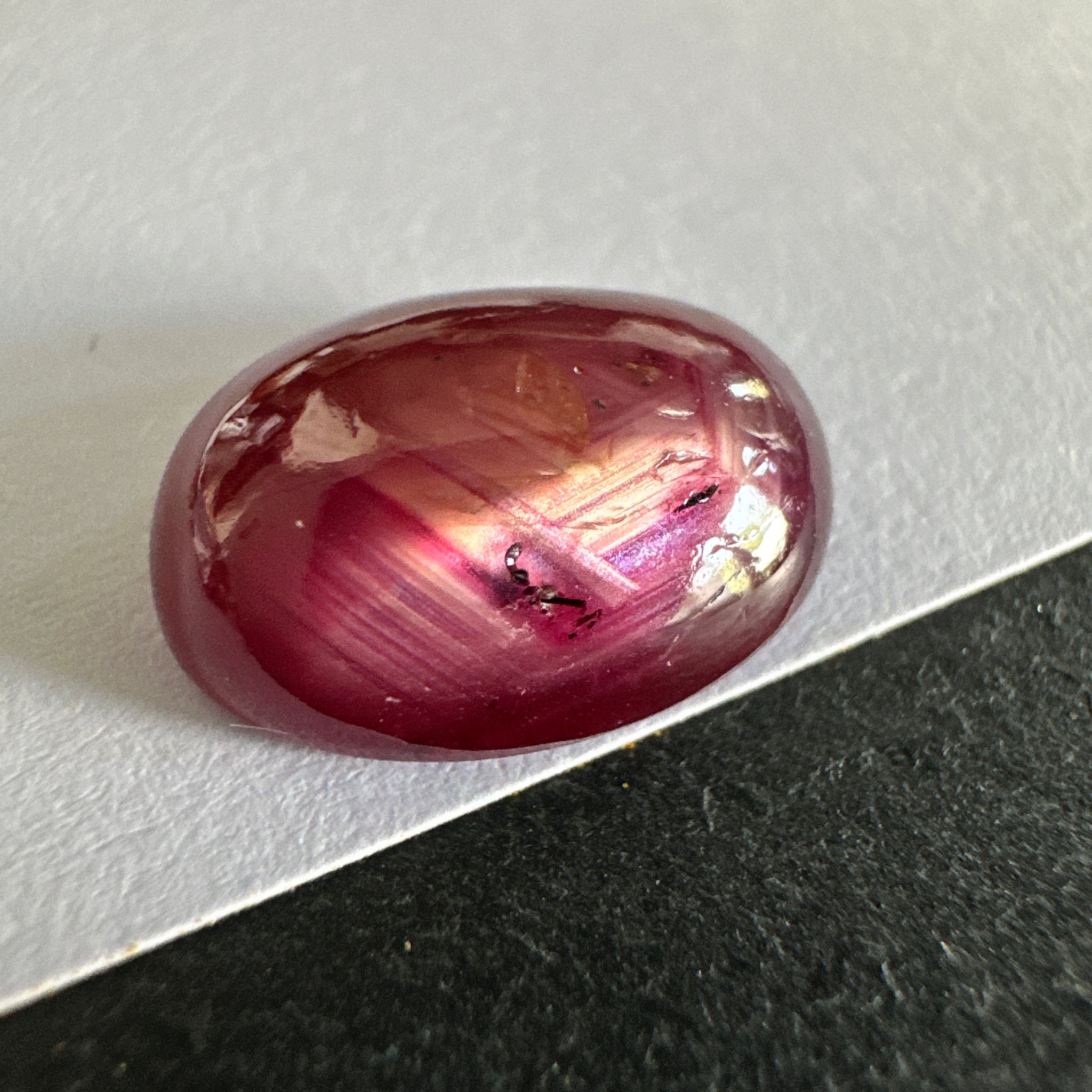 Winza Sapphire Cabochon Cut, 5.85ct, Tanzania, Unheated Untreated, yes this is an extraordinary colour with golden tint banding