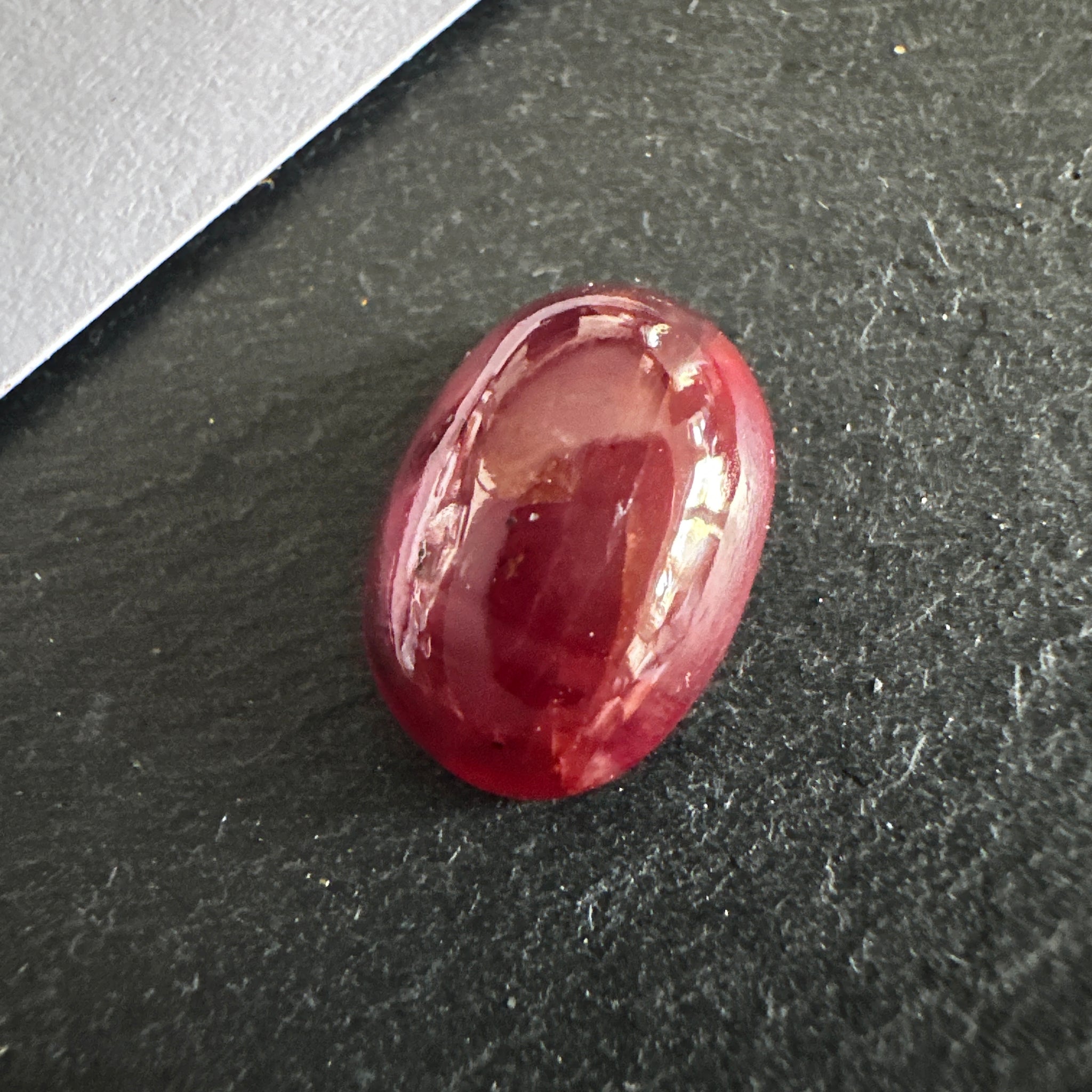 Winza Sapphire Cabochon Cut, 5.85ct, Tanzania, Unheated Untreated, yes this is an extraordinary colour with golden tint banding