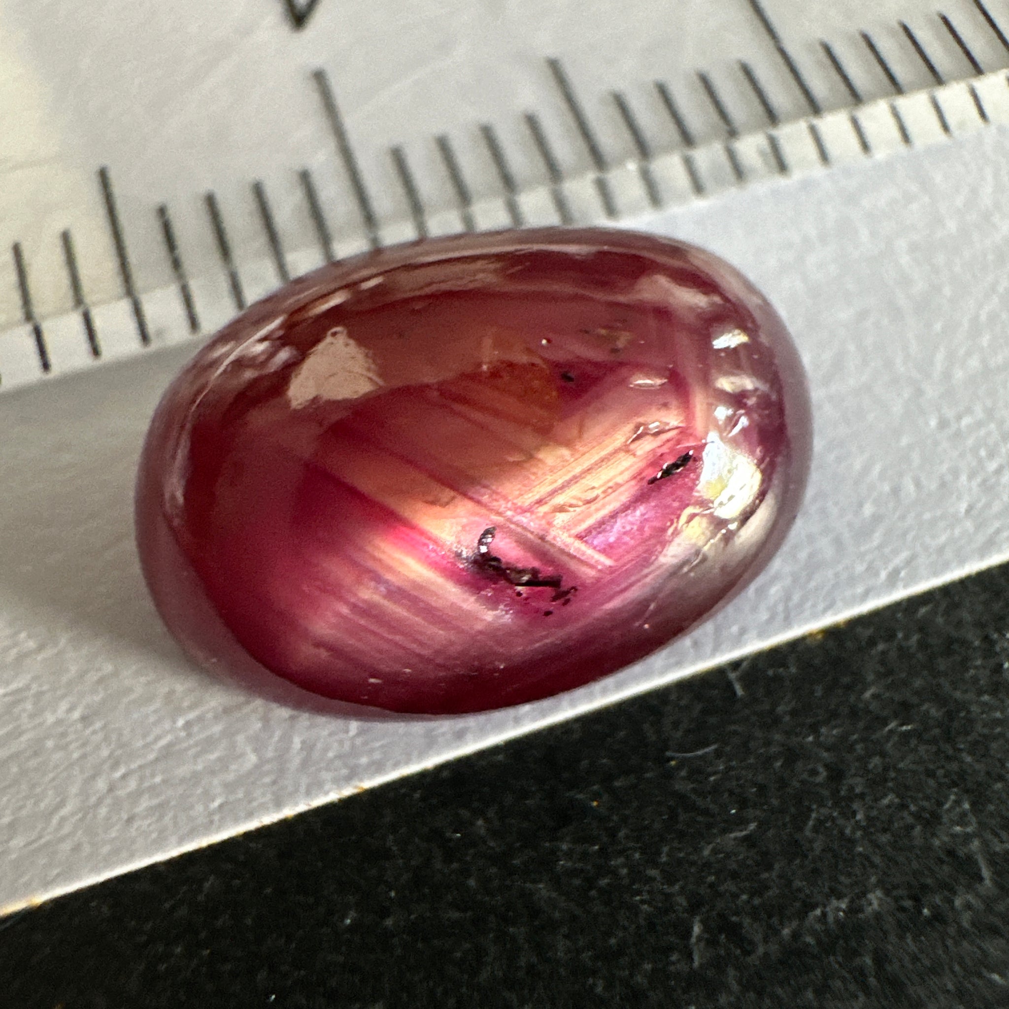 Winza Sapphire Cabochon Cut, 5.85ct, Tanzania, Unheated Untreated, yes this is an extraordinary colour with golden tint banding