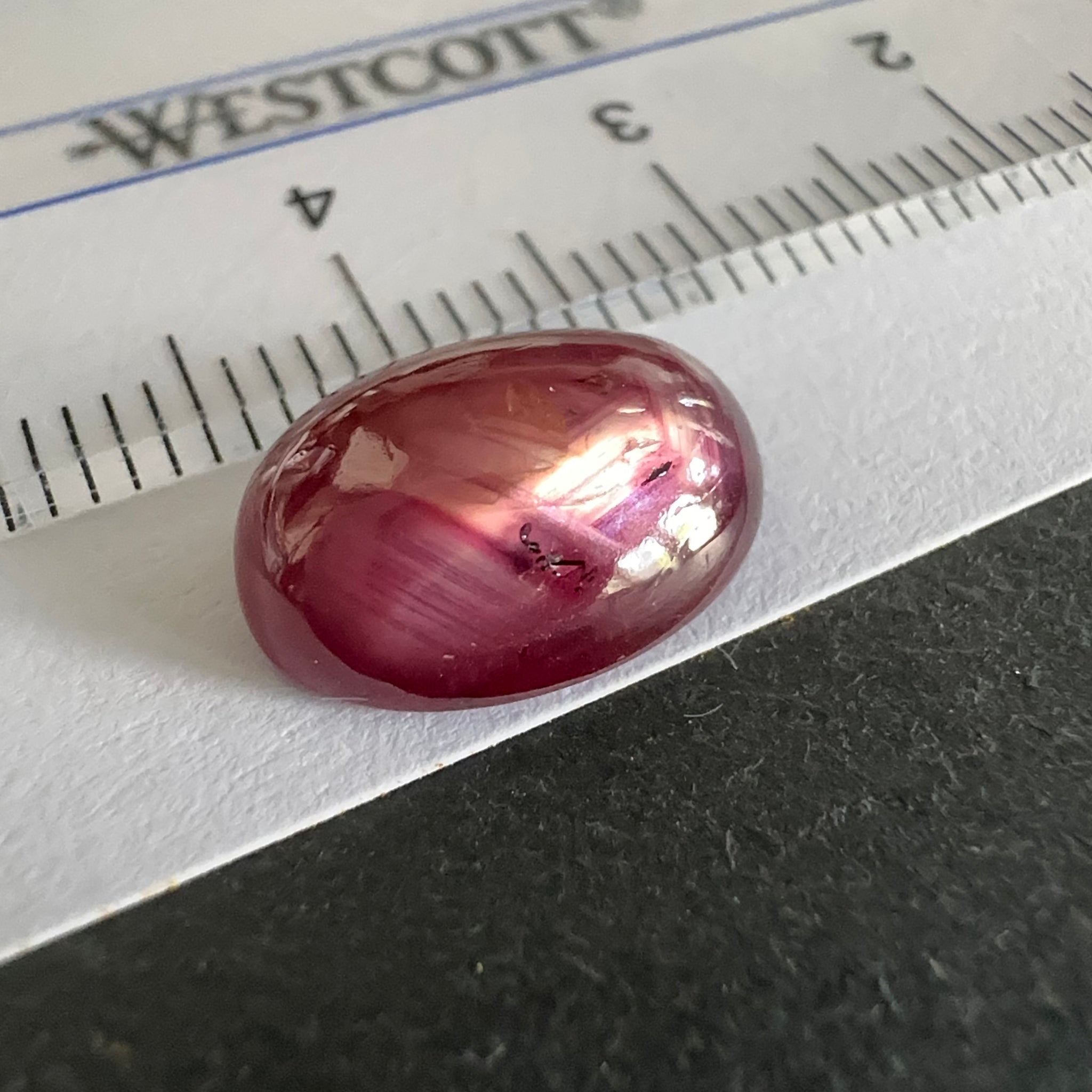 Winza Sapphire Cabochon Cut, 5.85ct, Tanzania, Unheated Untreated, yes this is an extraordinary colour with golden tint banding