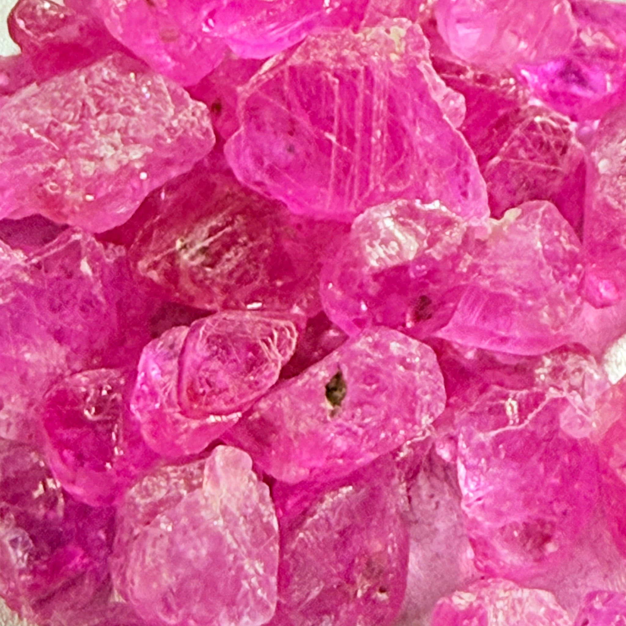 Sapphire Crystal Lot, 55.13ct, Tanzania, Untreated Unheated, 0.58ct-2.32ct, use in jewellery as is, beautiful crystals and very neon vibrant pink red!